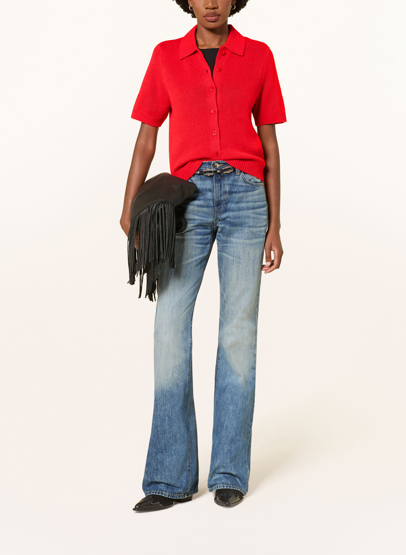 MRS & HUGS Vest van kasjmier: ROOD
