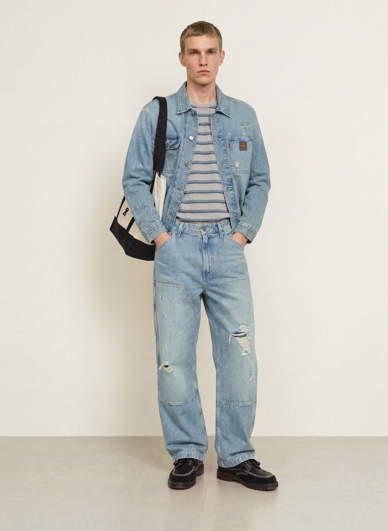 Levi's® Jean destroy 568, coupe ample: 20 Med Indigo - Worn In