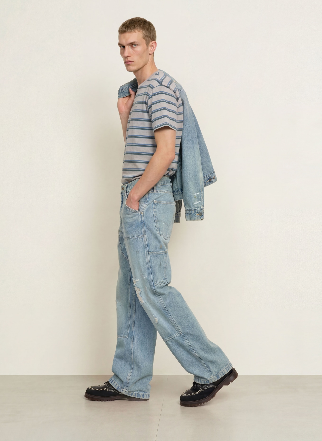 Levi's® Jean destroy 568, coupe ample: 20 Med Indigo - Worn In
