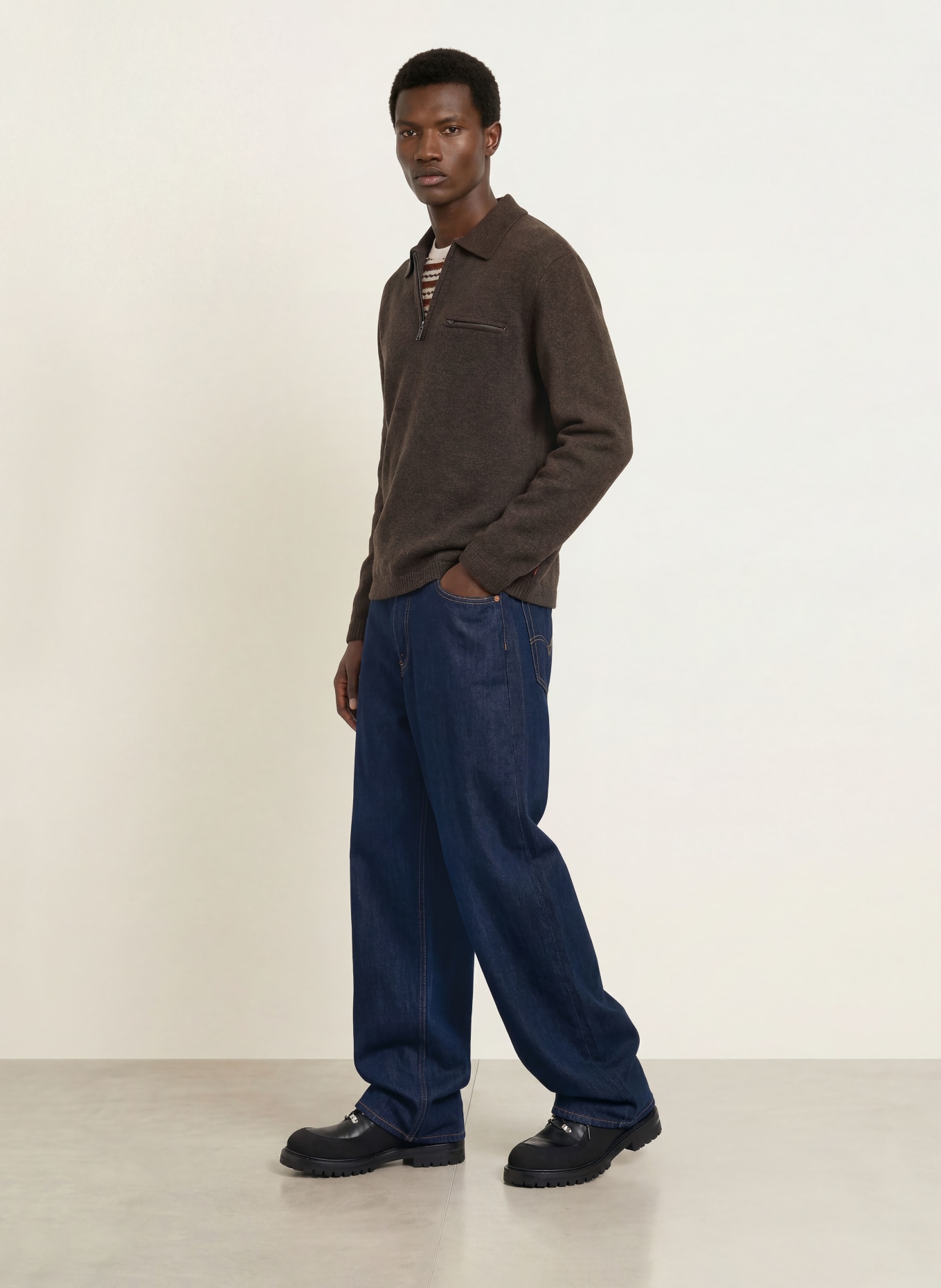 Levi's® Polo en maille, coupe décontractée: MARRON FONCÉ