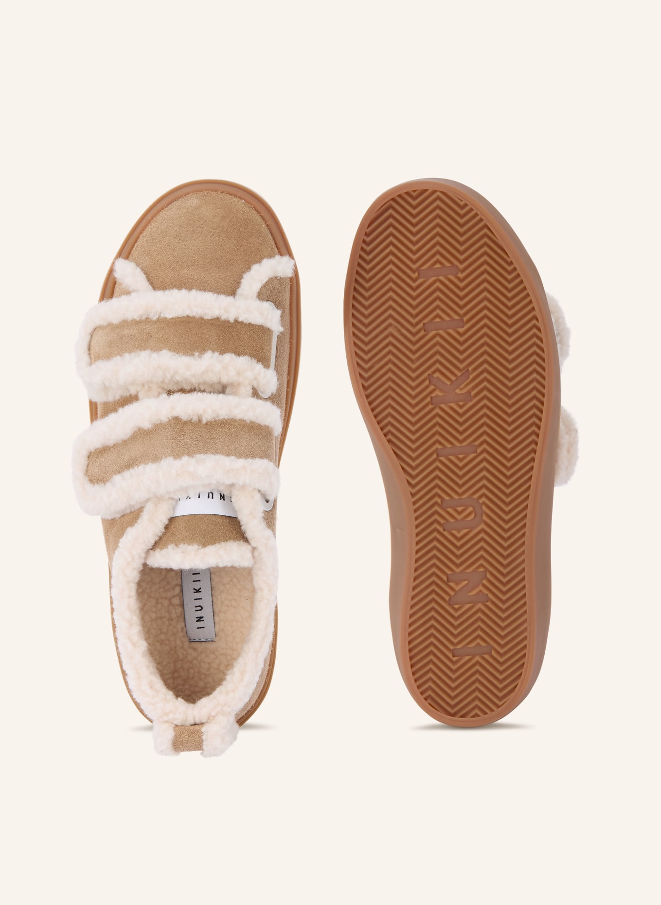 INUIKII Sneaker VELCRO LOW: BEIGE / CREME