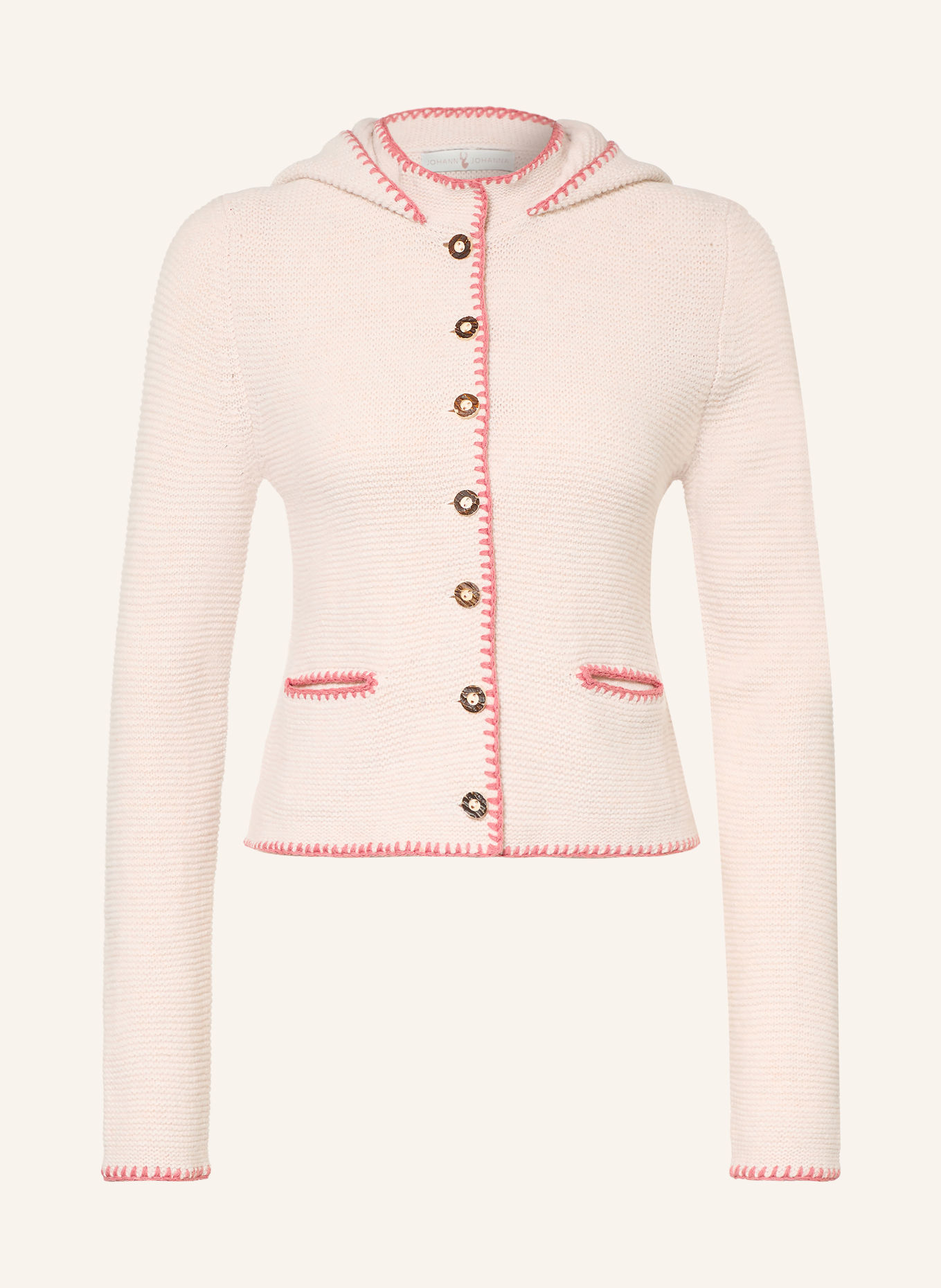 Johann & Johanna Strickjacke: CREME / ROSA
