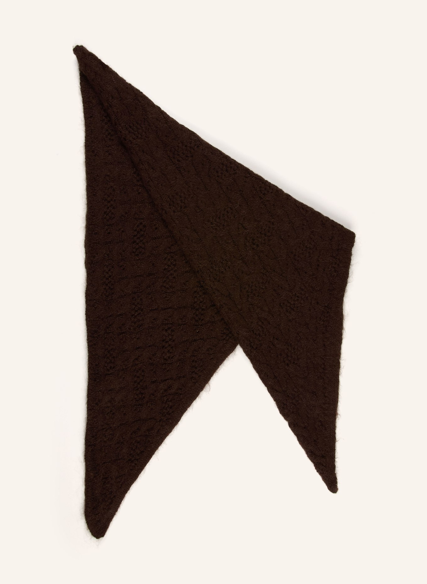 Johann & Johanna Triangular scarf with mohair: DARK BROWN