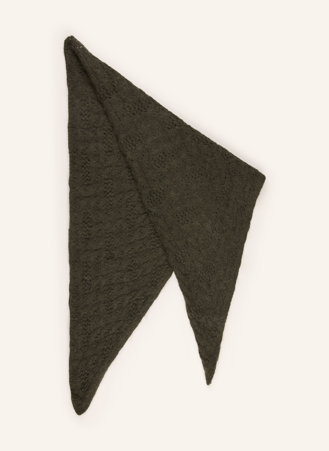 Johann & Johanna Triangular scarf with mohair: OLIVE