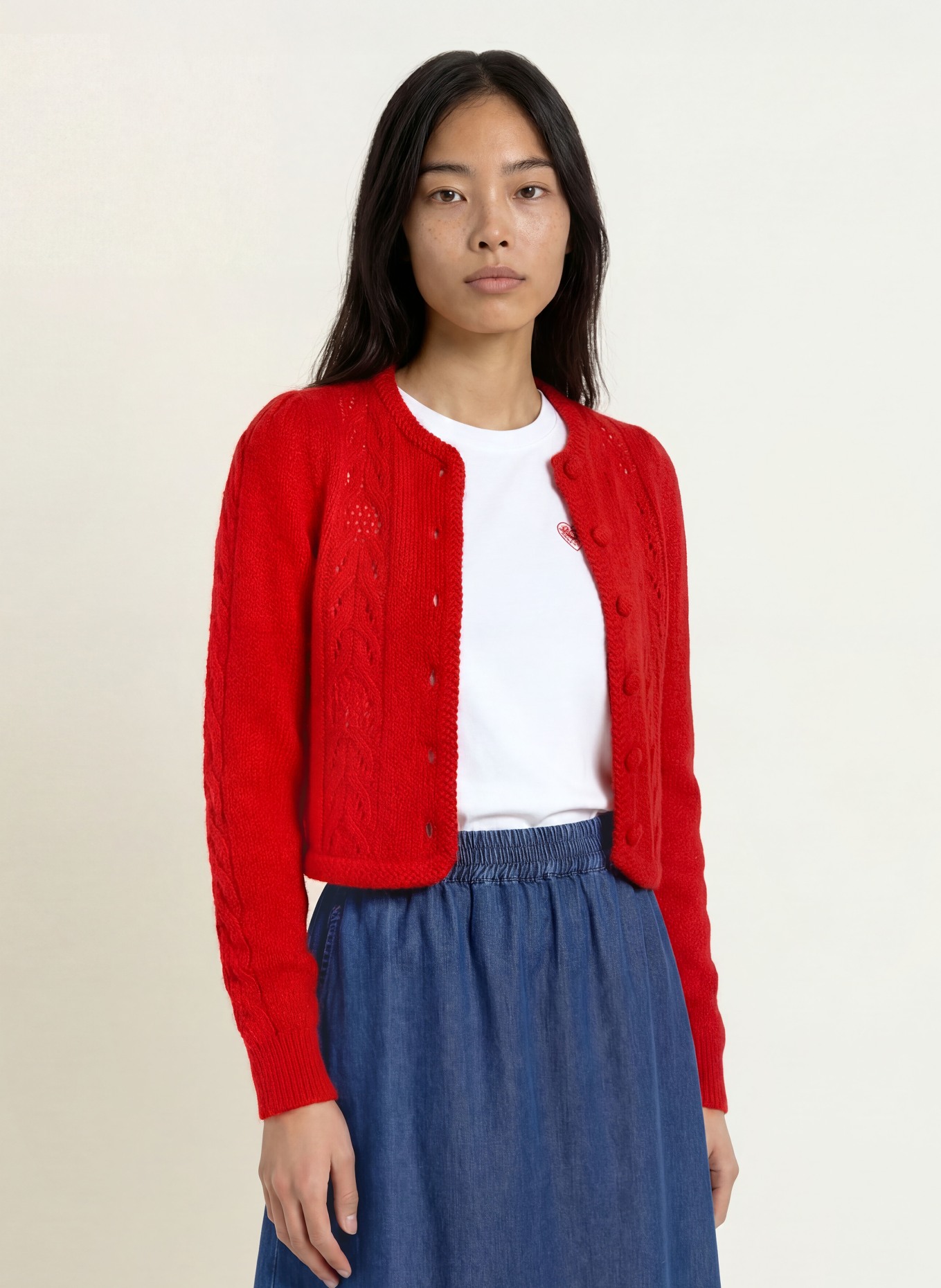 Johann & Johanna Cardigan din mohair: ROȘU