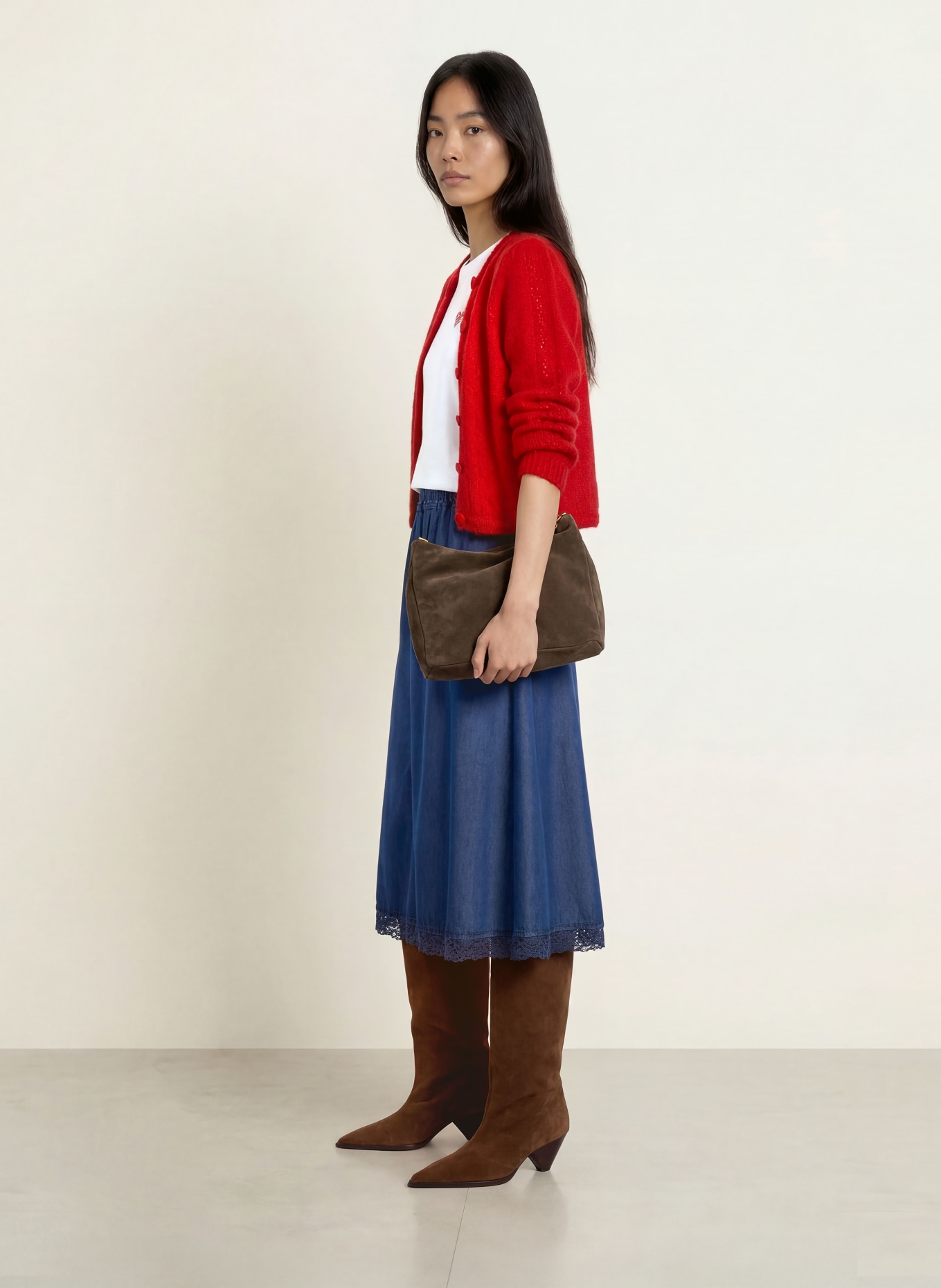 Johann & Johanna Cardigan din mohair: ROȘU