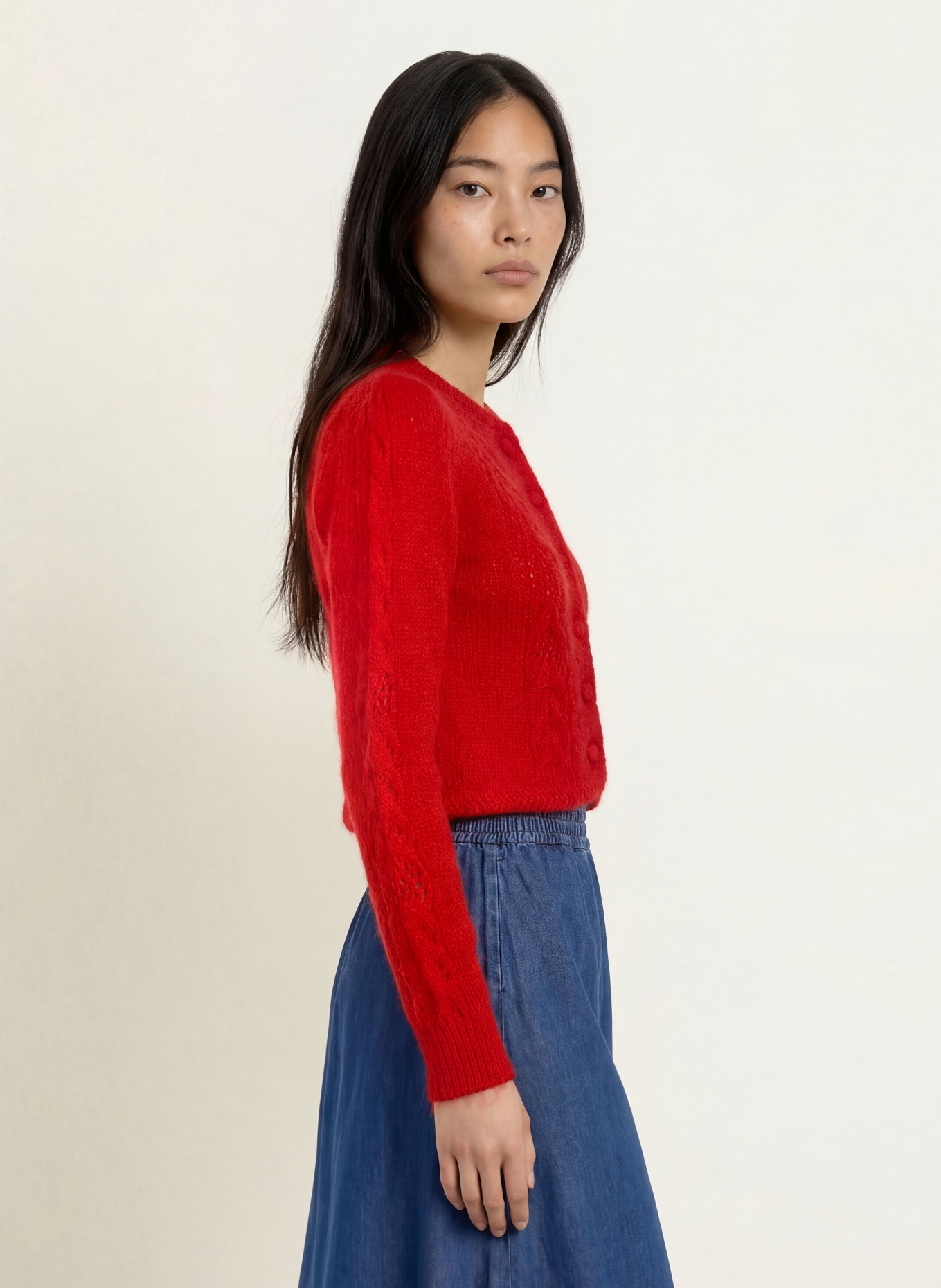 Johann & Johanna Cardigan din mohair: ROȘU