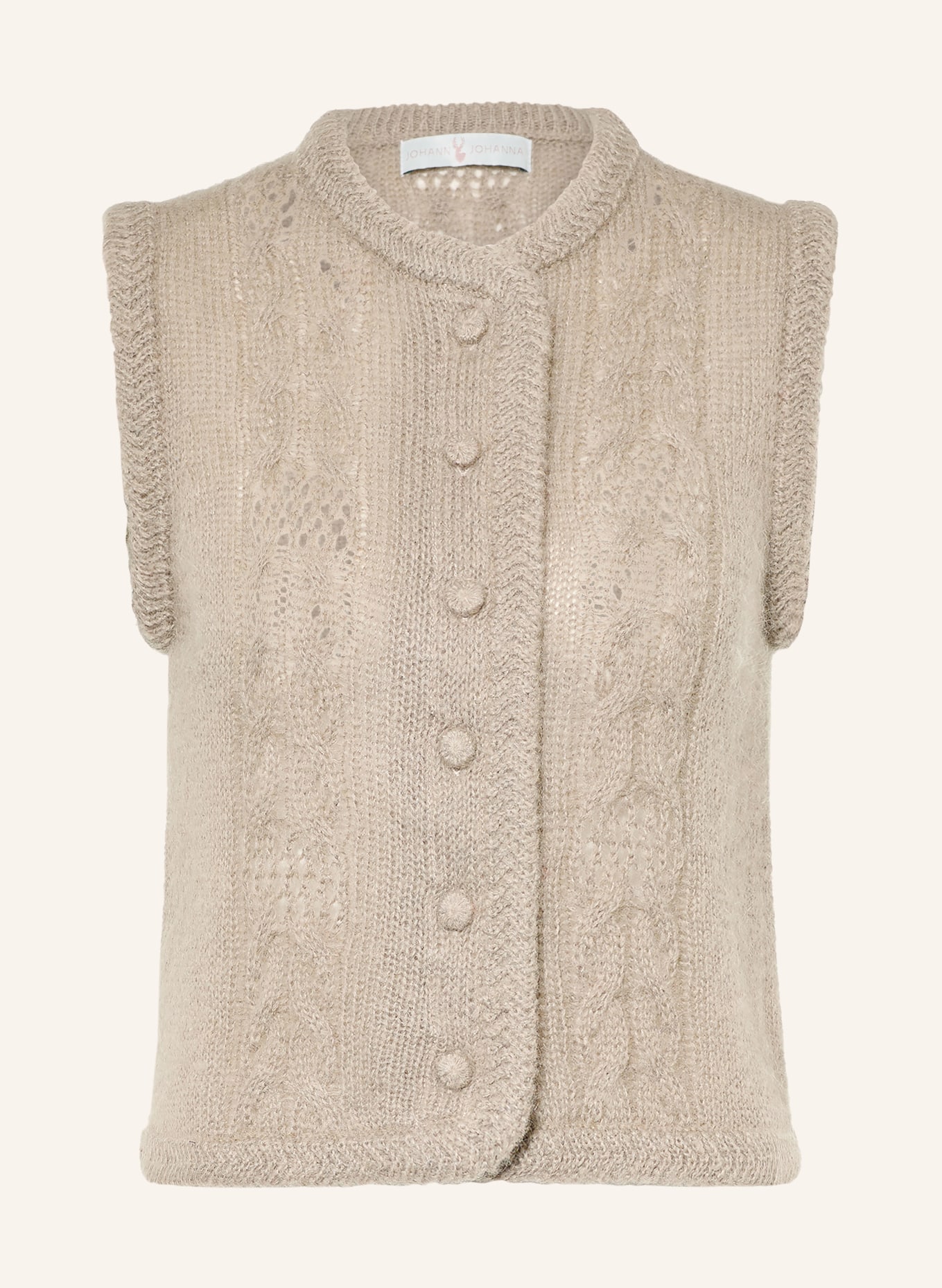 Johann & Johanna Mohair Knit Vest: TAUPE