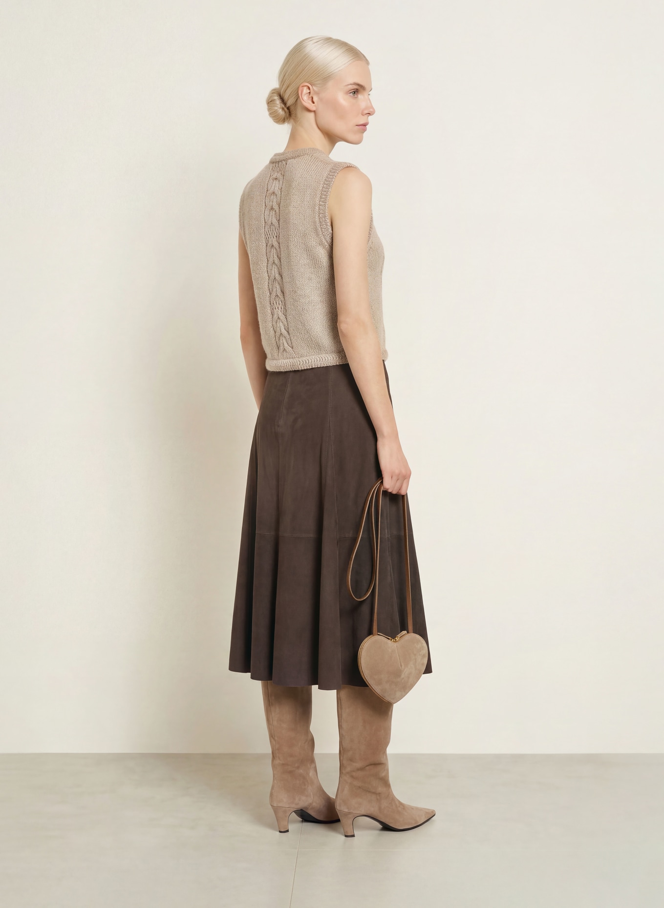 Johann & Johanna Mohair Knit Vest: TAUPE