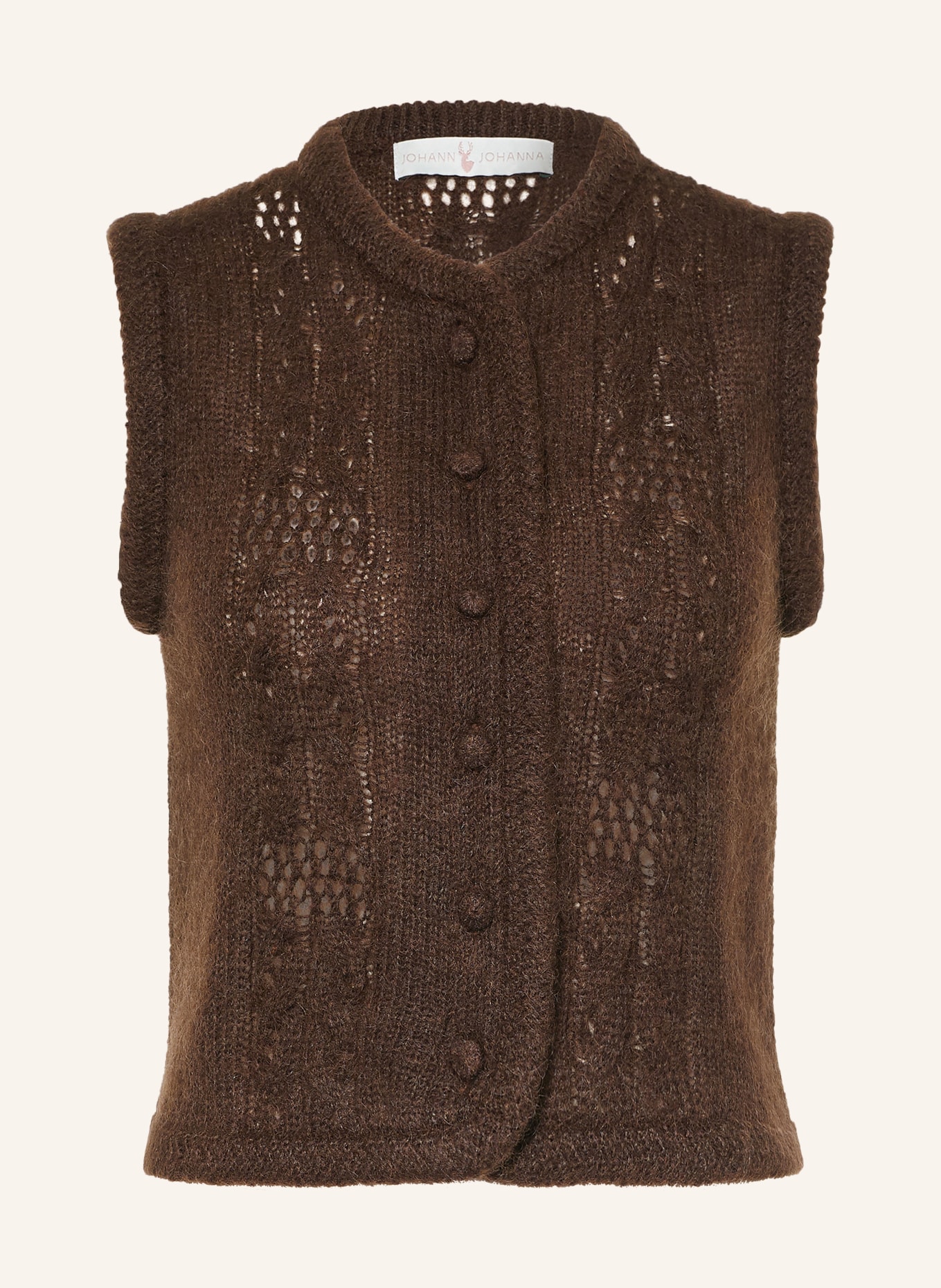Johann & Johanna Mohair Knit Vest: DARK BROWN