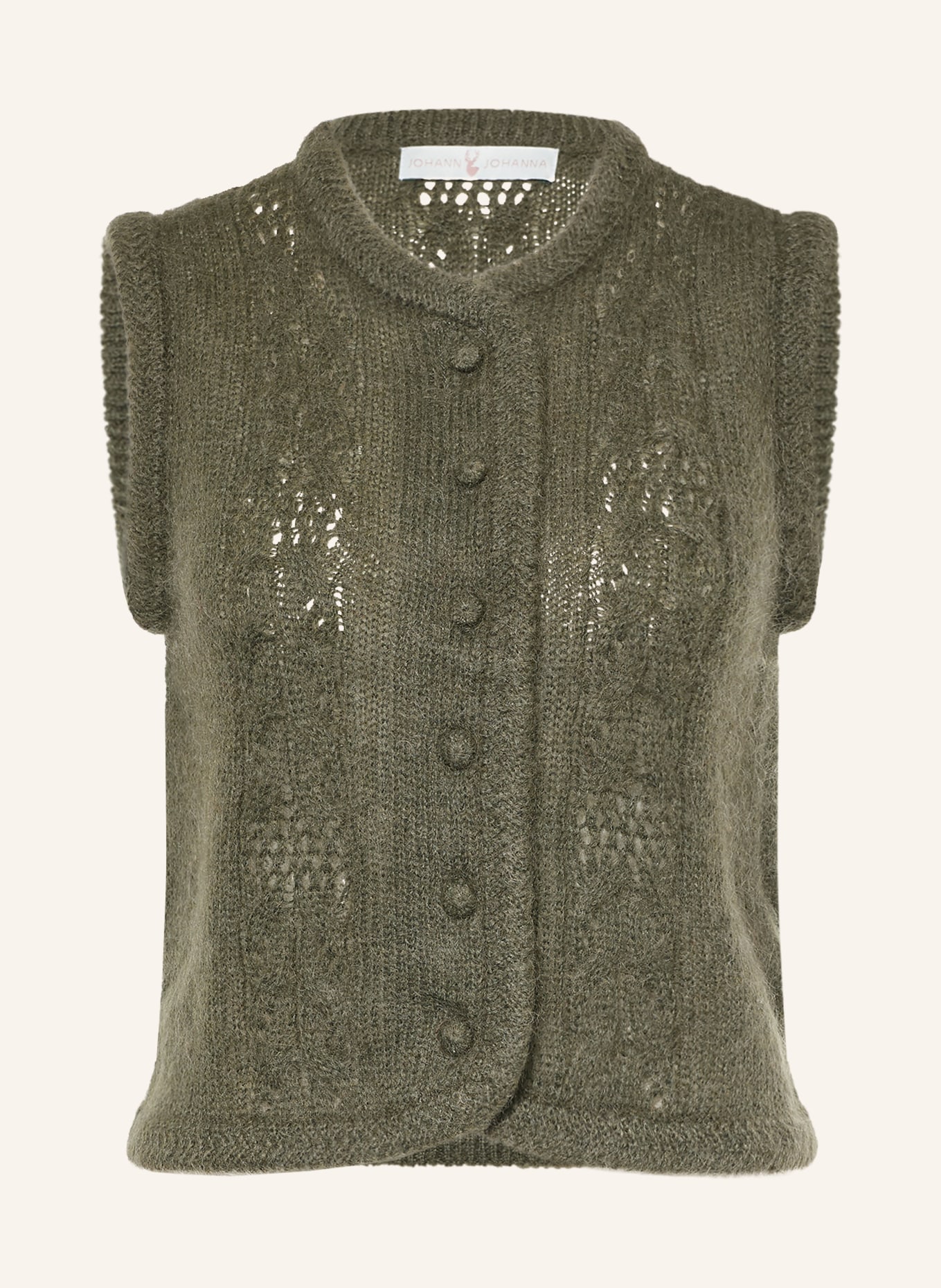 Johann & Johanna Mohair Knit Vest: DARK GREEN