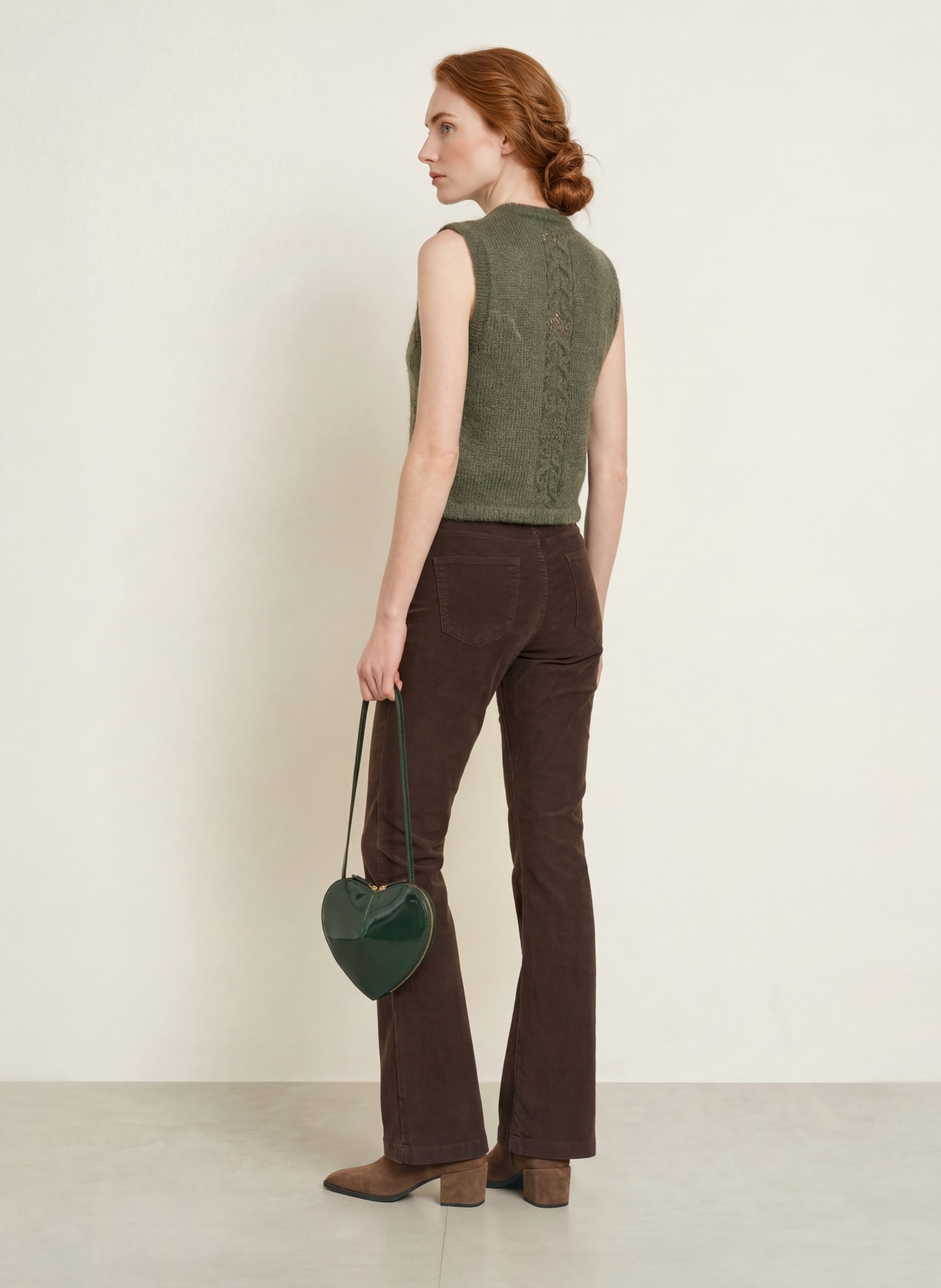 Johann & Johanna Mohair Knit Vest: DARK GREEN