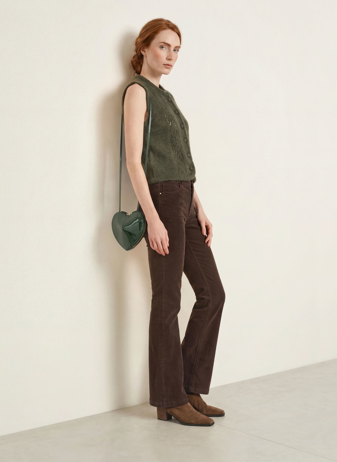 Johann & Johanna Mohair Knit Vest: DARK GREEN
