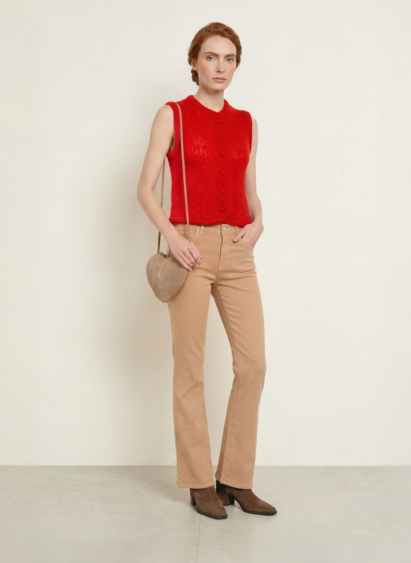 Johann & Johanna Strickweste mit Mohair: ROT