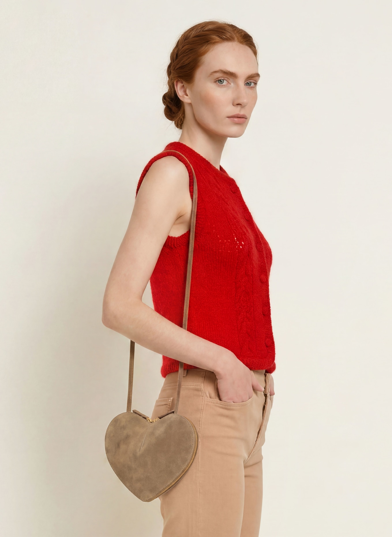 Johann & Johanna Strickweste mit Mohair: ROT