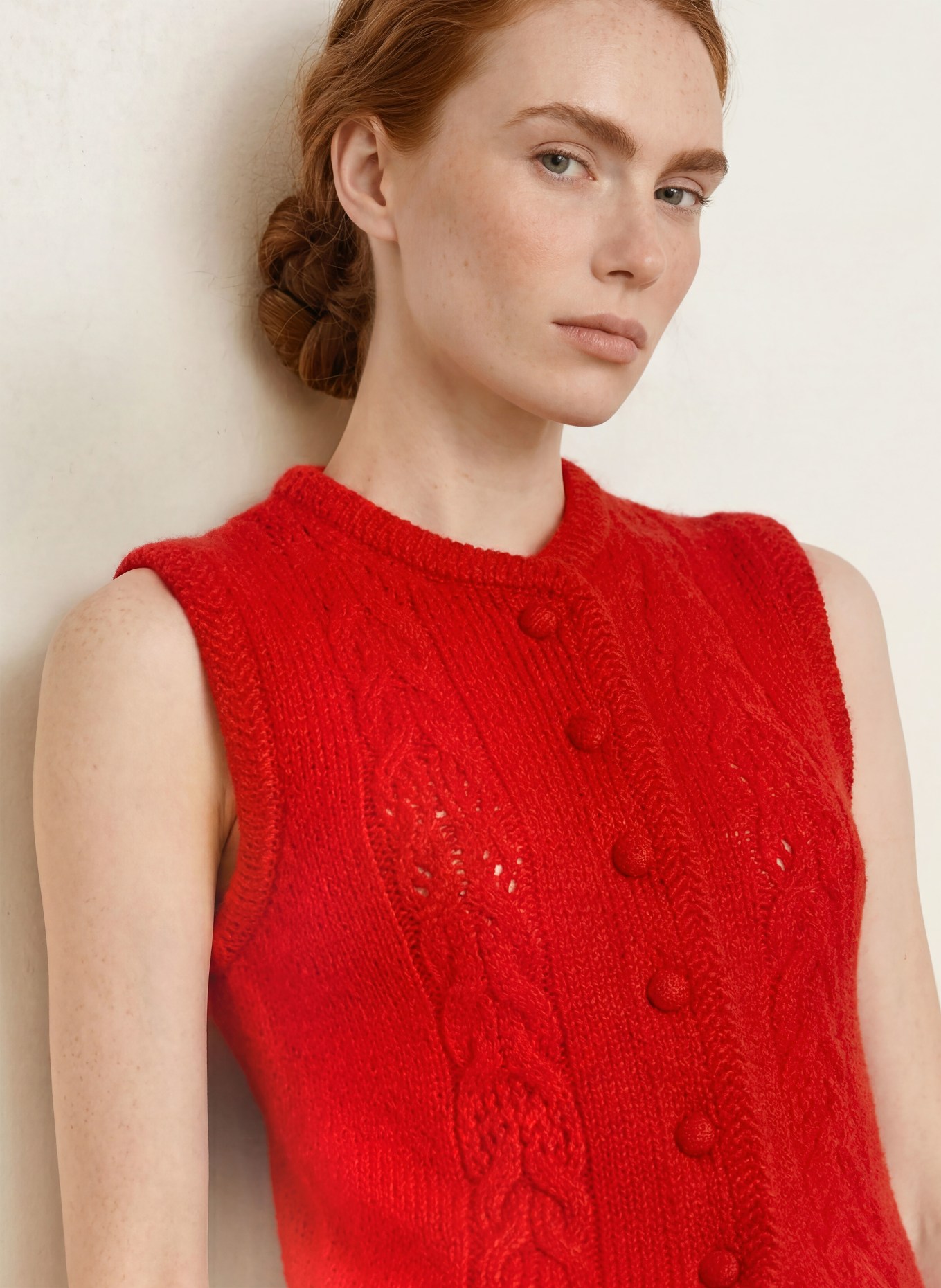 Johann & Johanna Strickweste mit Mohair: ROT
