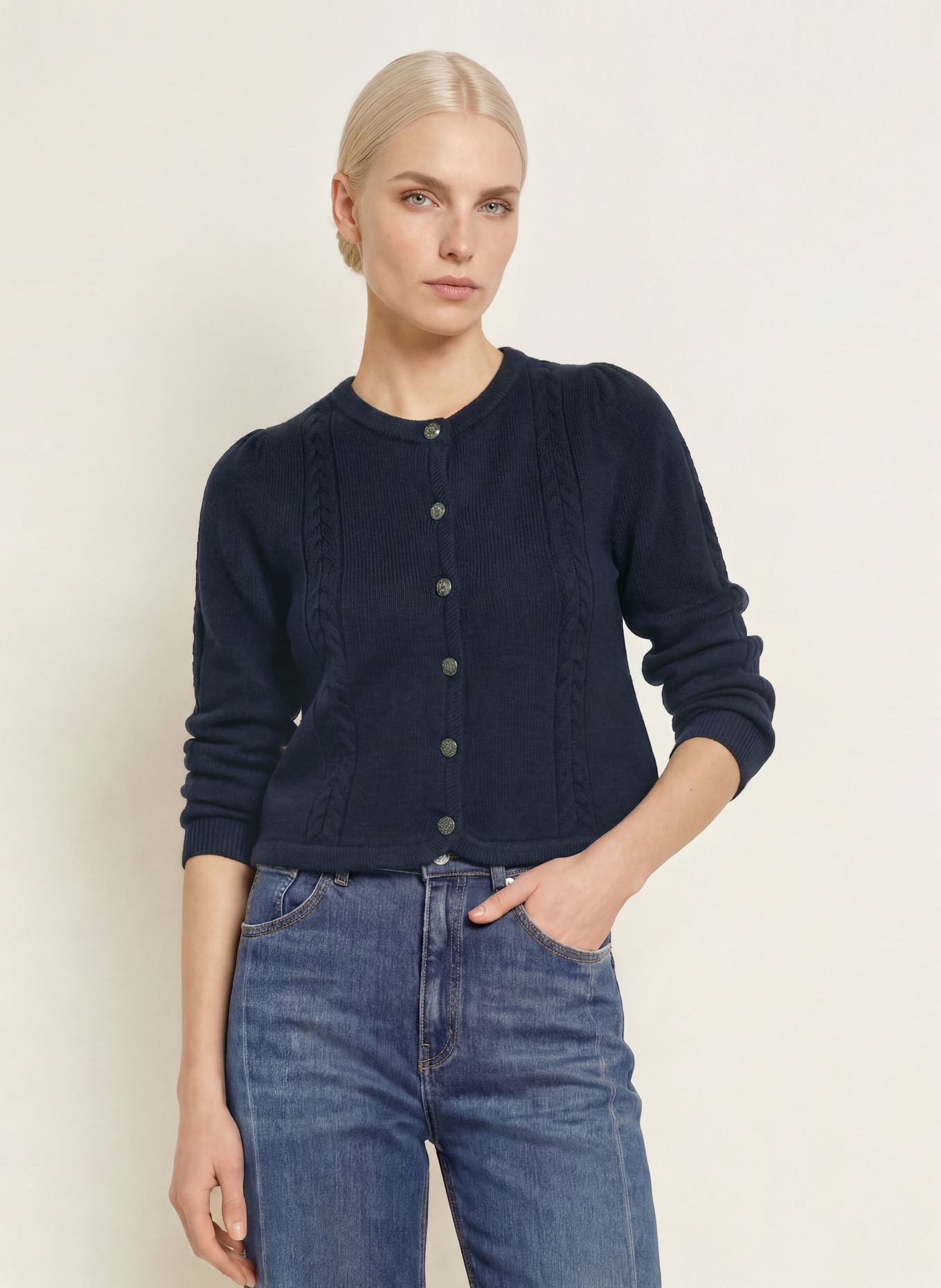Johann & Johanna Strickjacke: DUNKELBLAU