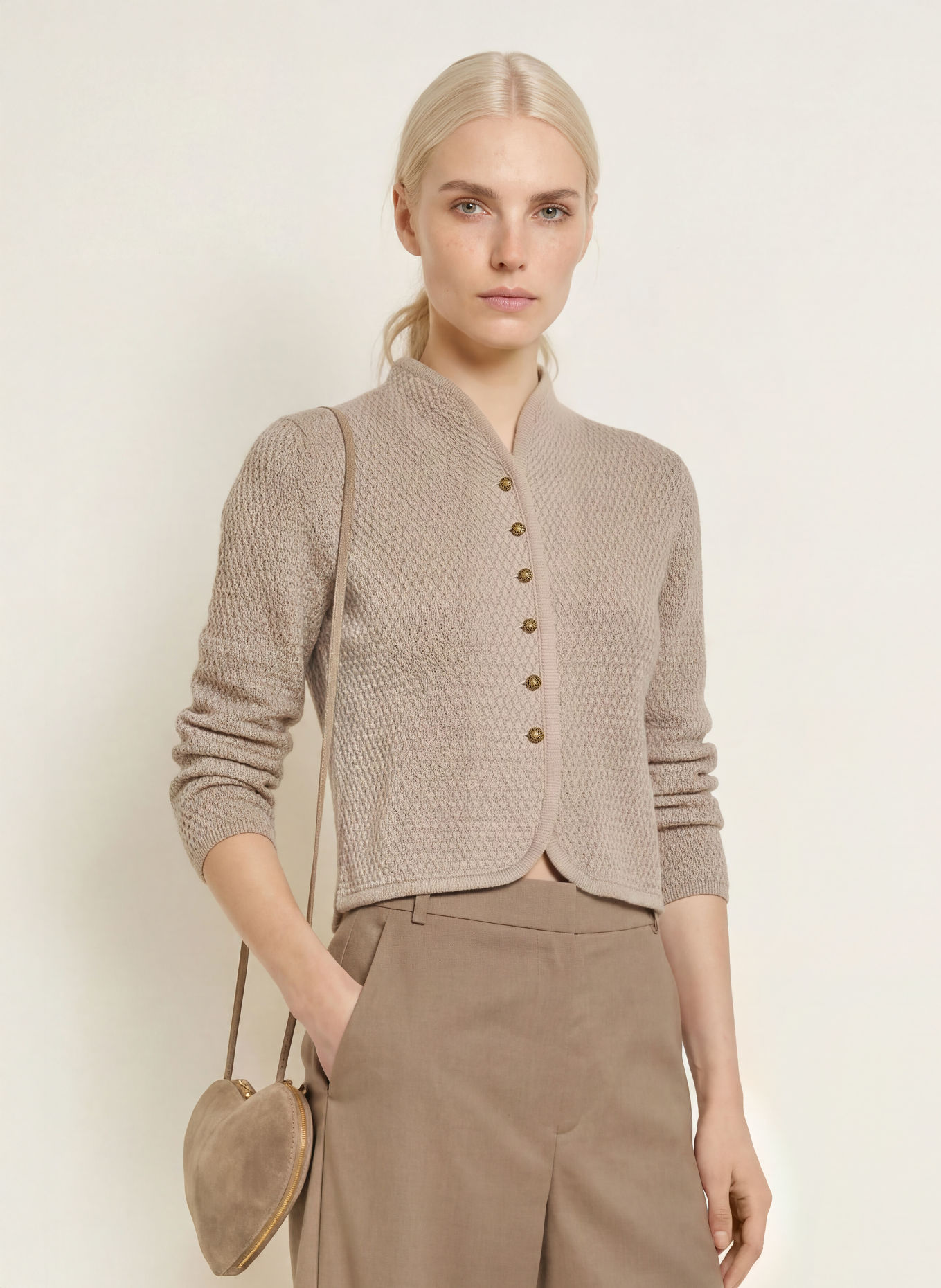 Johann & Johanna Strickjacke: TAUPE