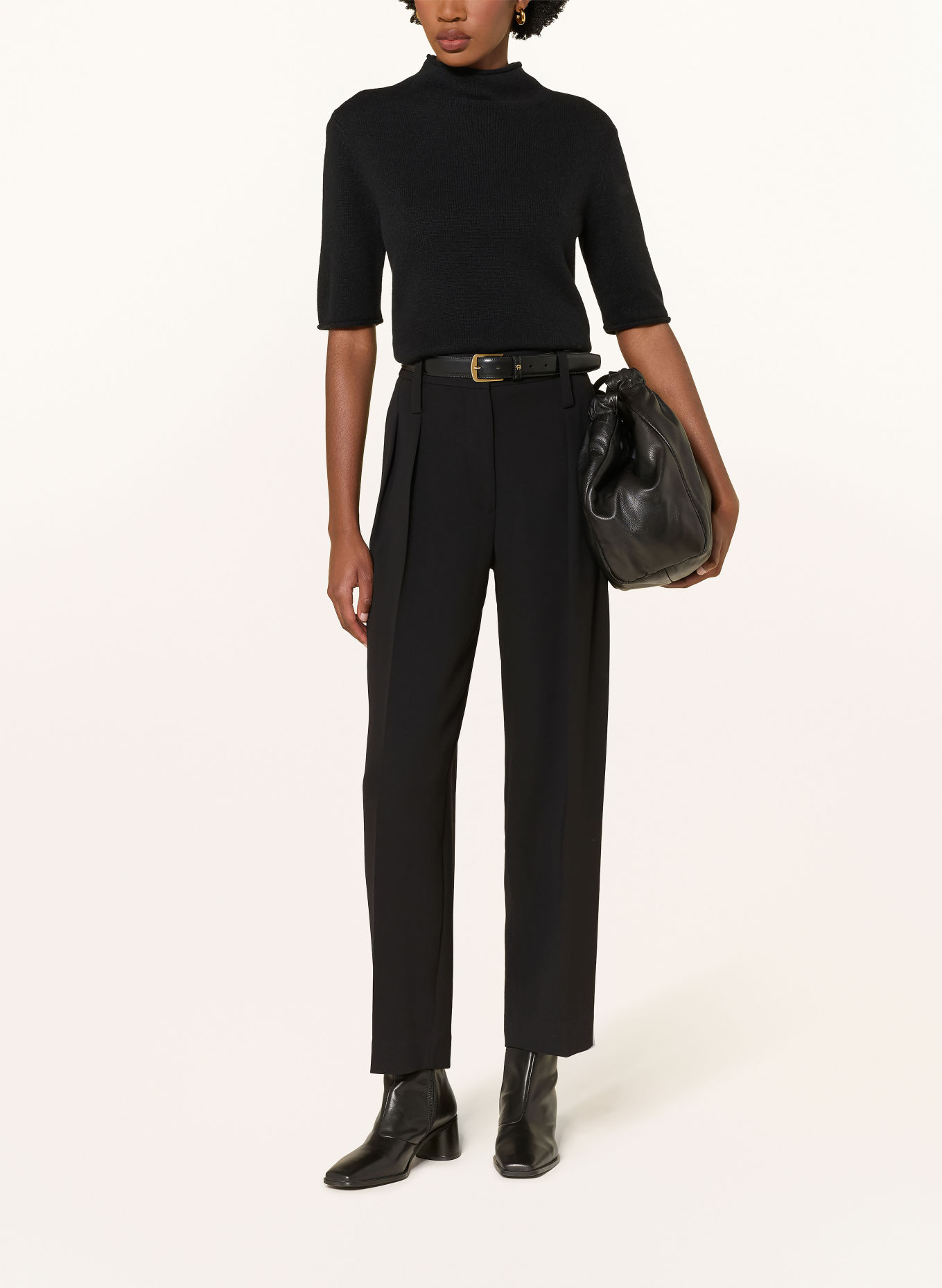 lilienfels Cashmere knit shirt: BLACK