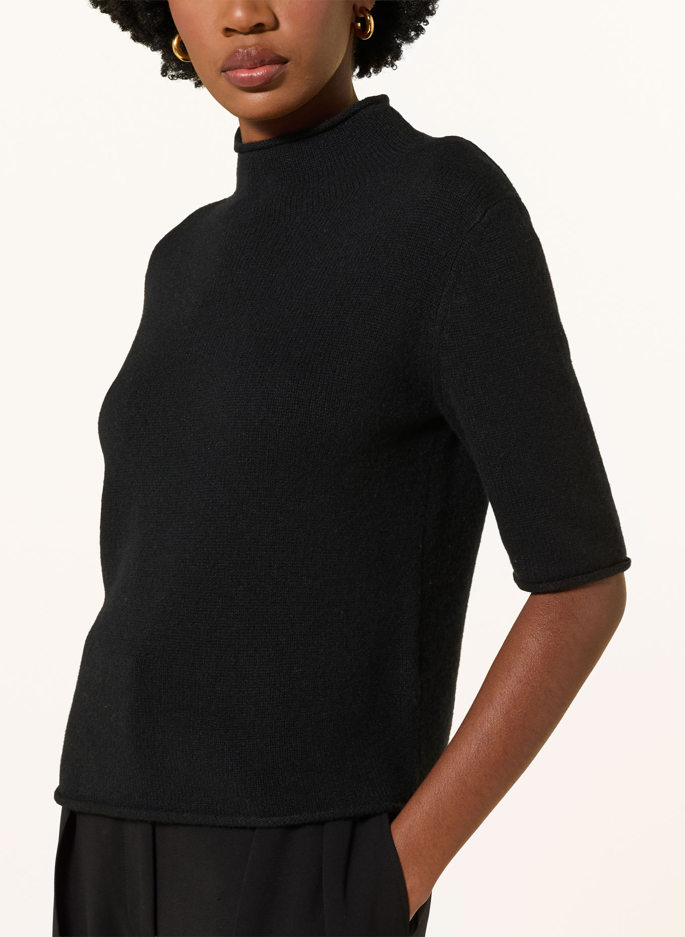 lilienfels Cashmere knit shirt: BLACK