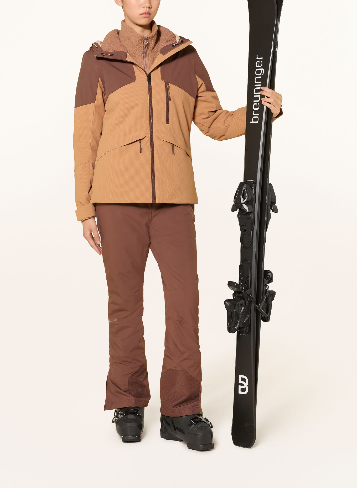 Ziener Lyžařská bunda THILDE-Z: HNĚDÁ / SVĚTLE HNĚDÁ