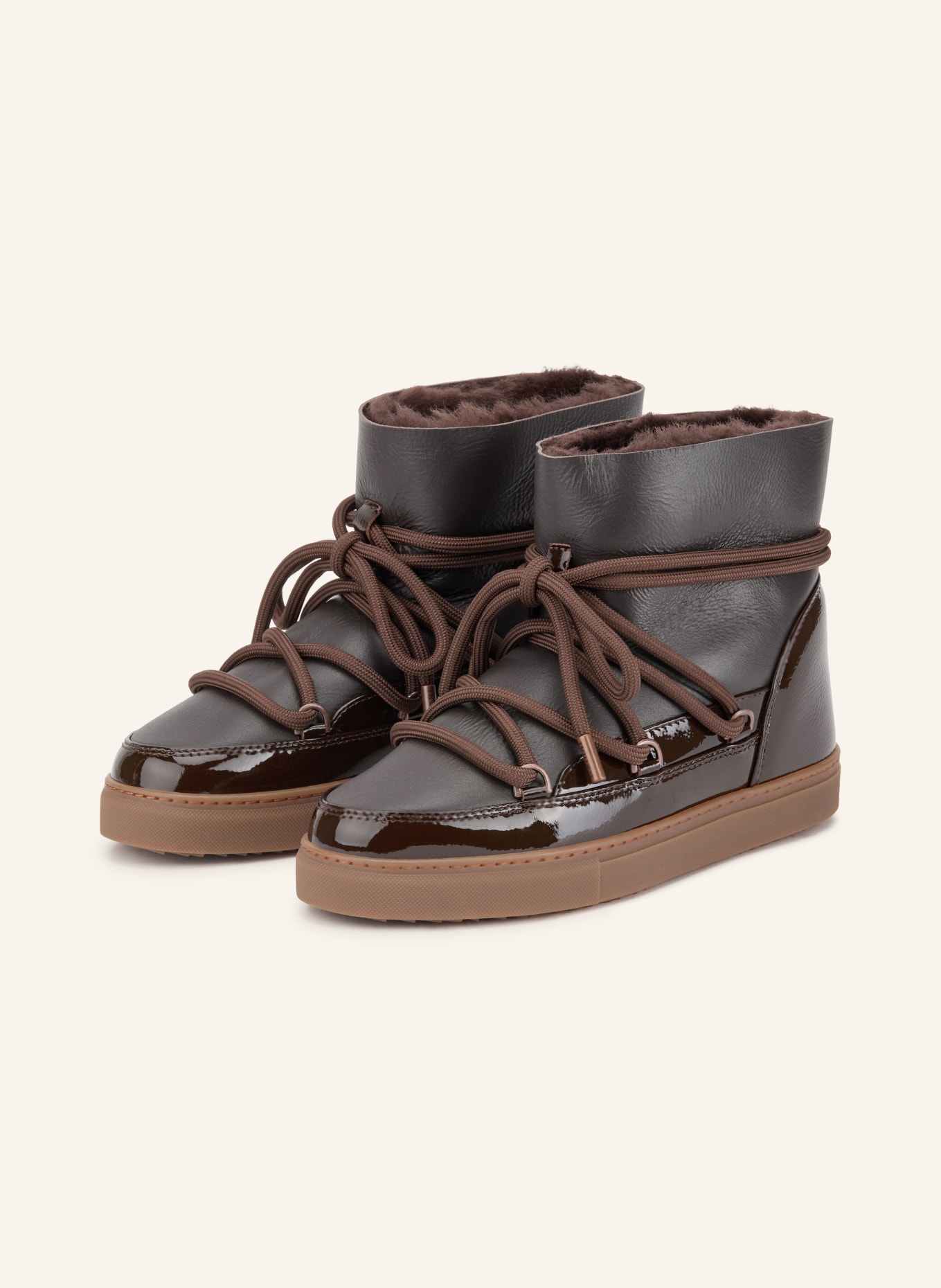 INUIKII Boots vernies GLOSSY: MARRON FONCÉ