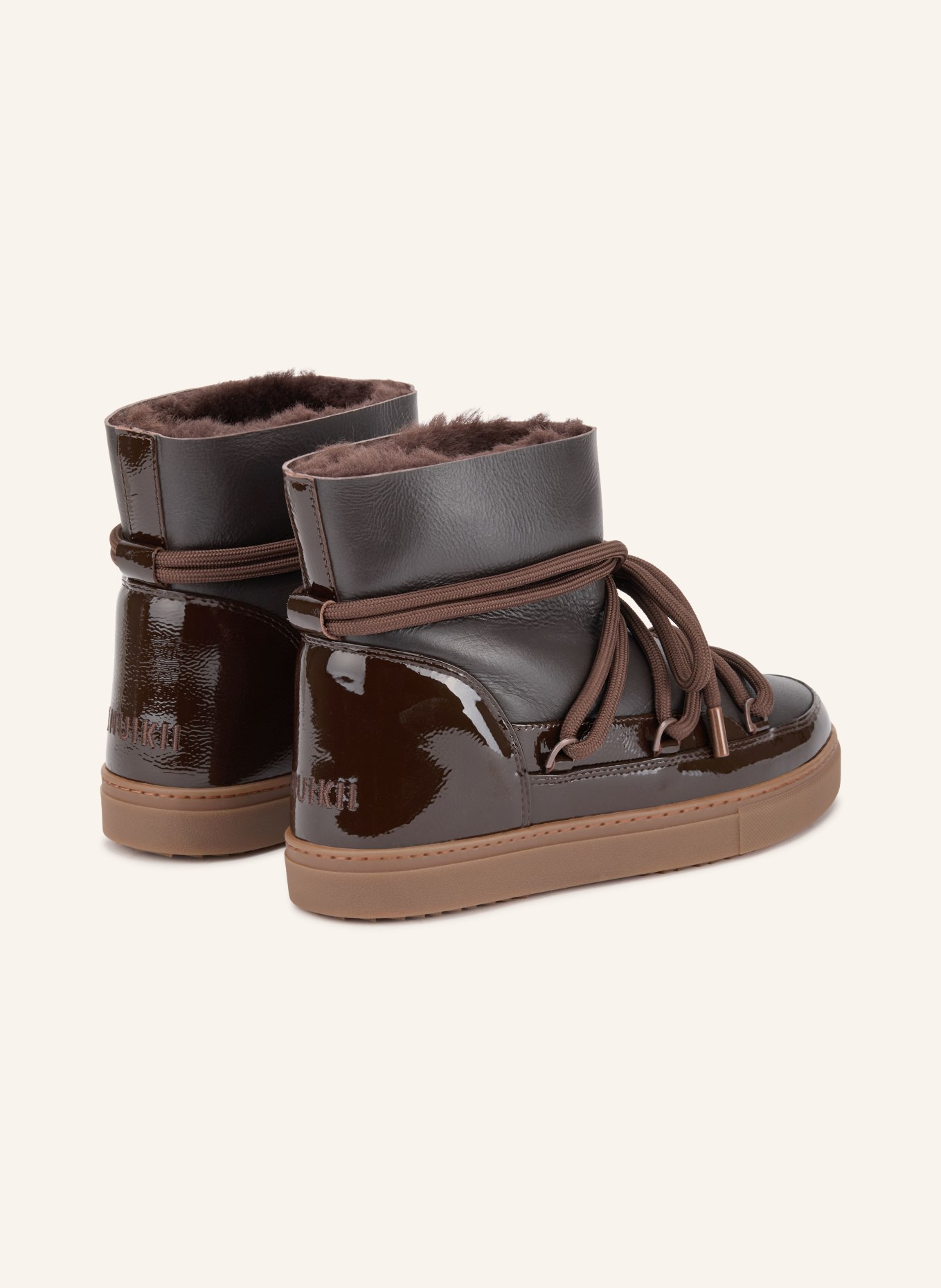 INUIKII Boots vernies GLOSSY: MARRON FONCÉ