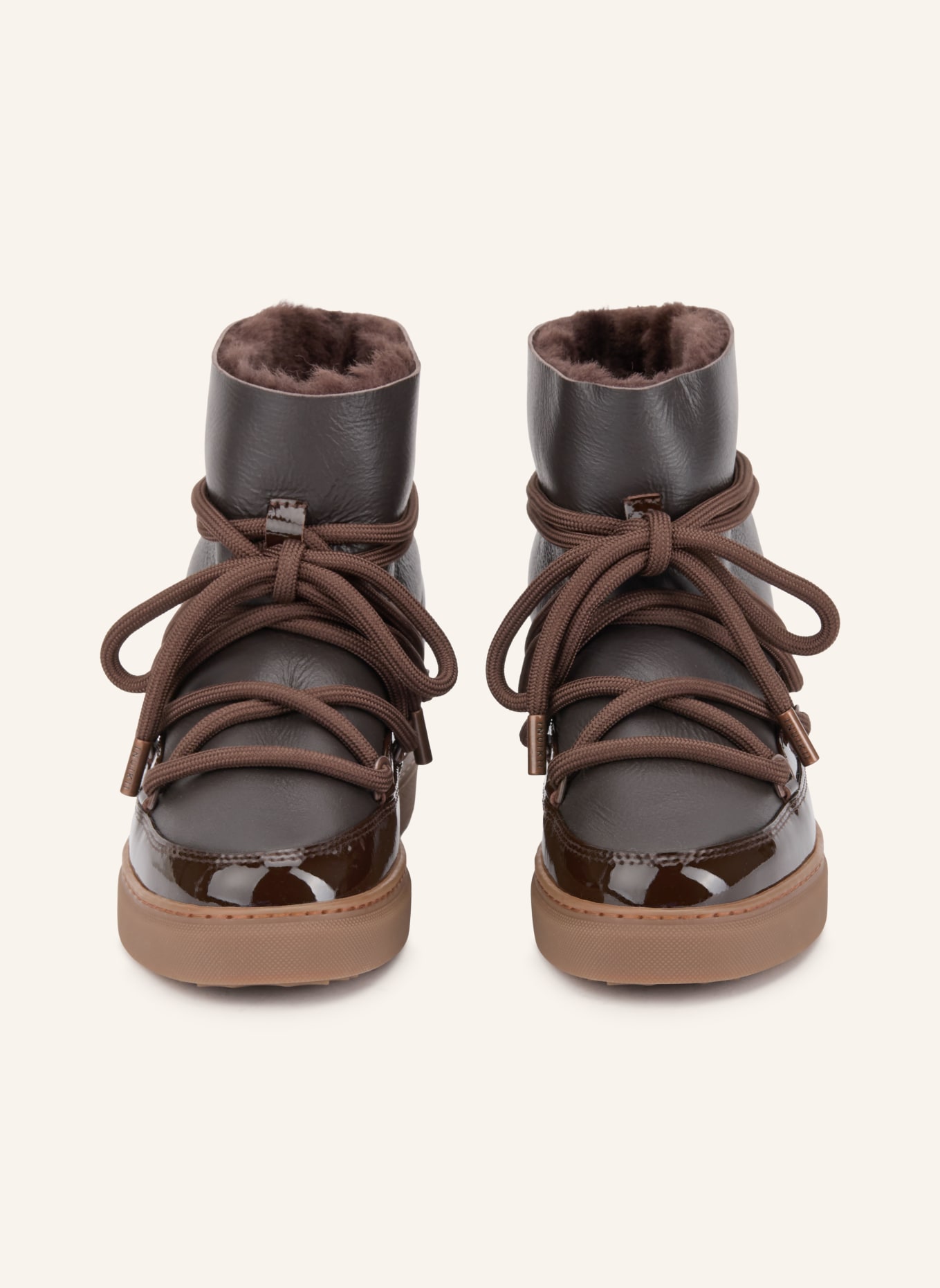 INUIKII Boots vernies GLOSSY: MARRON FONCÉ