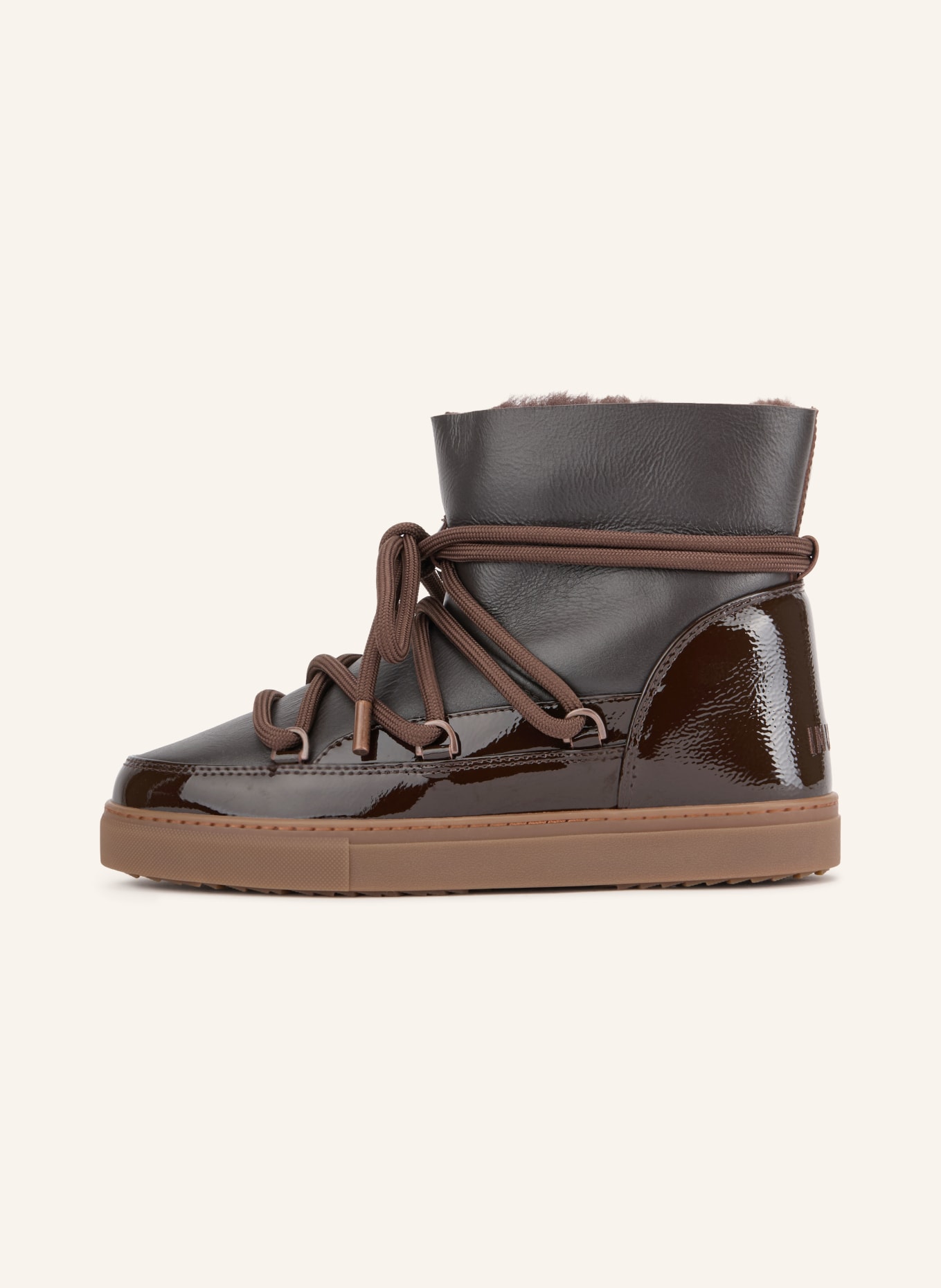 INUIKII Boots vernies GLOSSY: MARRON FONCÉ