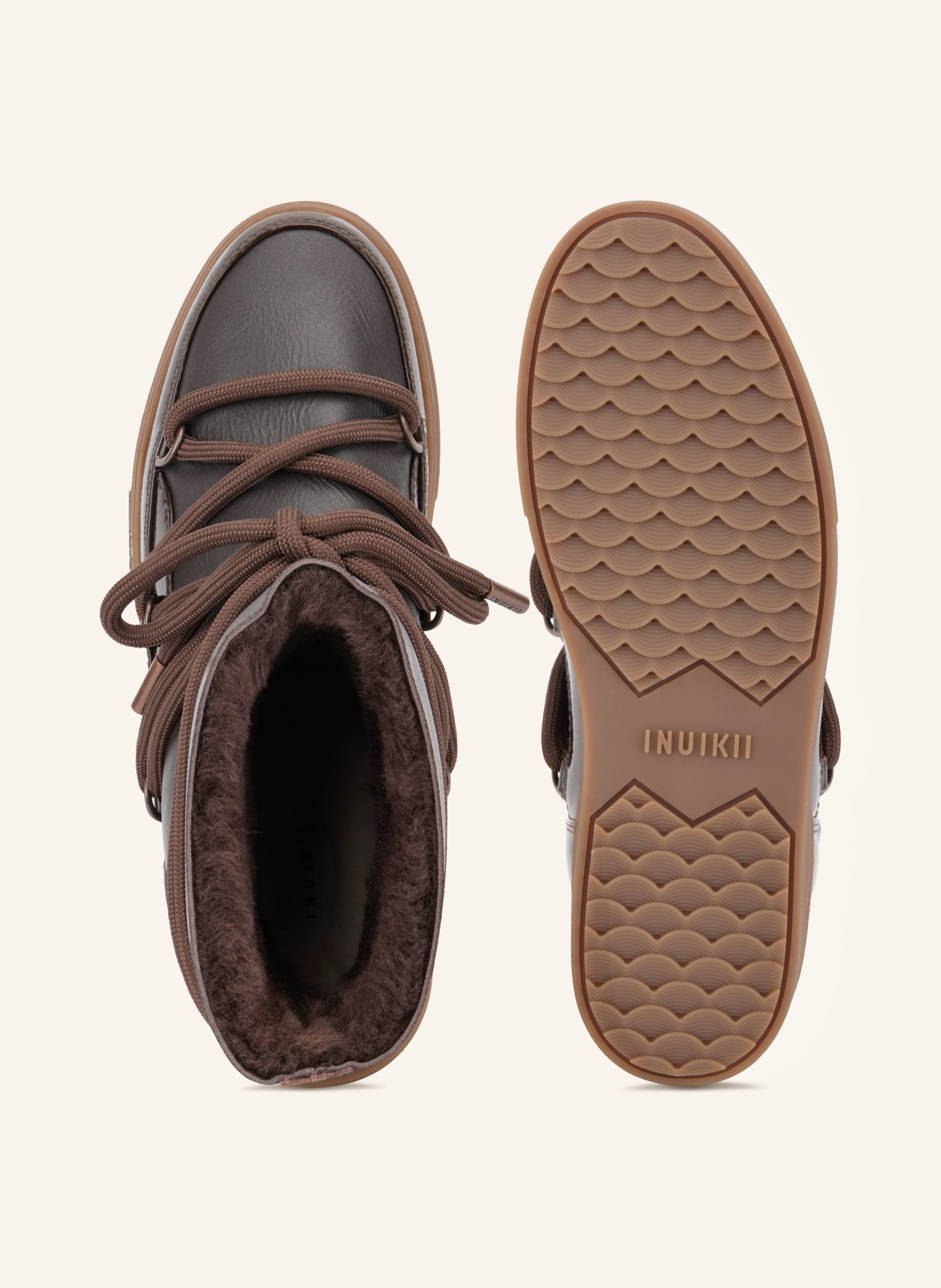 INUIKII Boots vernies GLOSSY: MARRON FONCÉ