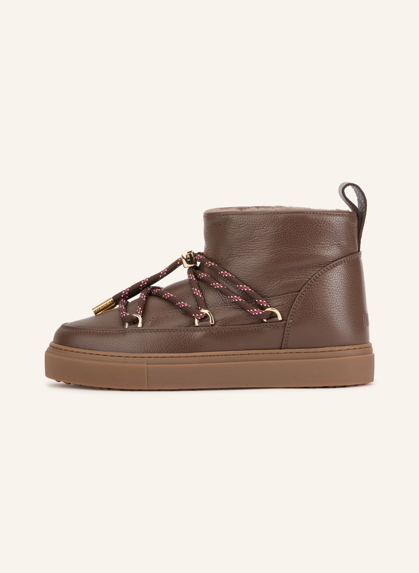 INUIKII Boots FULL LEATHER GLOSS: MARRON FONCÉ / OR