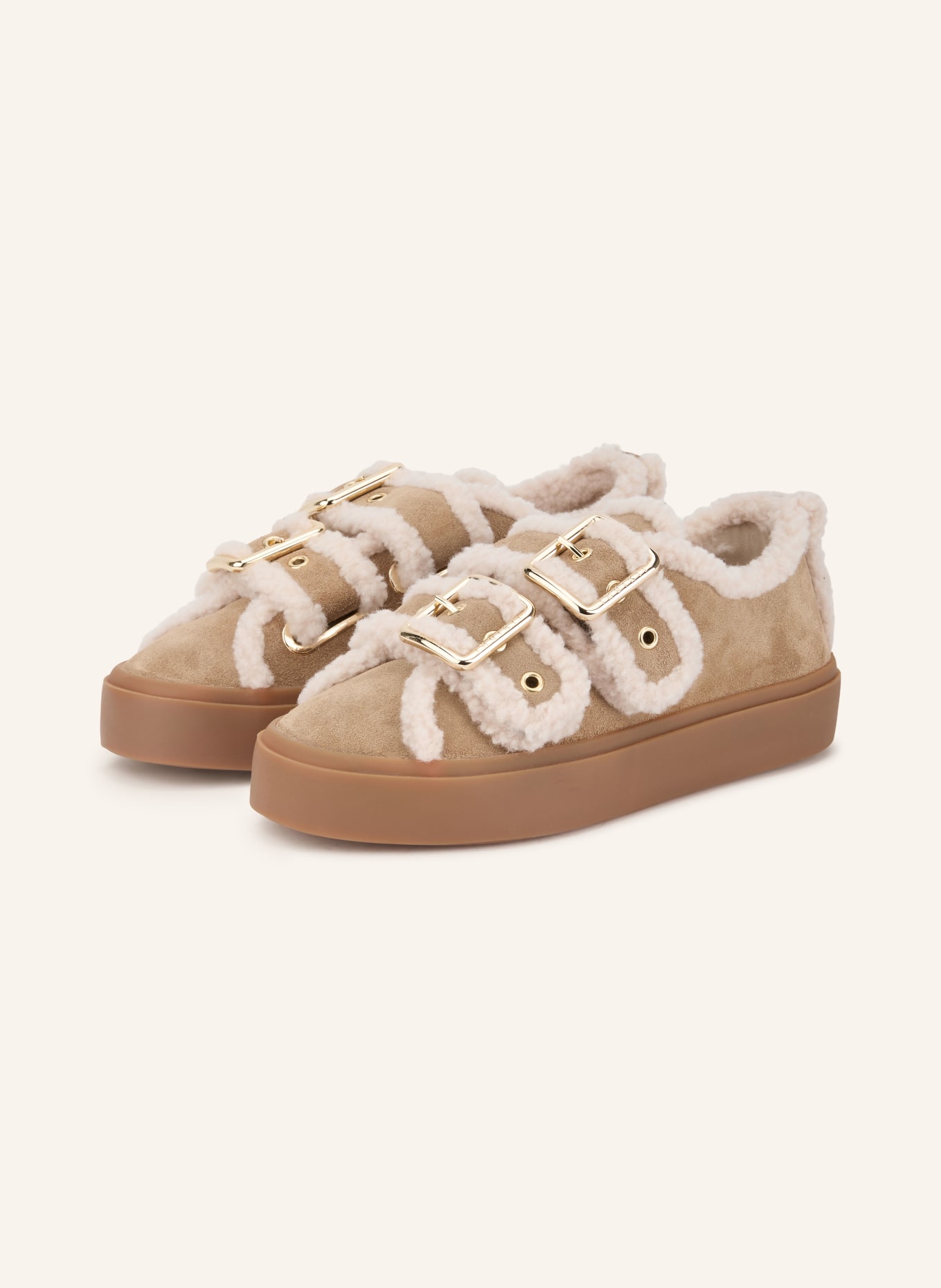 INUIKII Sneaker LOW VELCRO: CAMEL / CREME