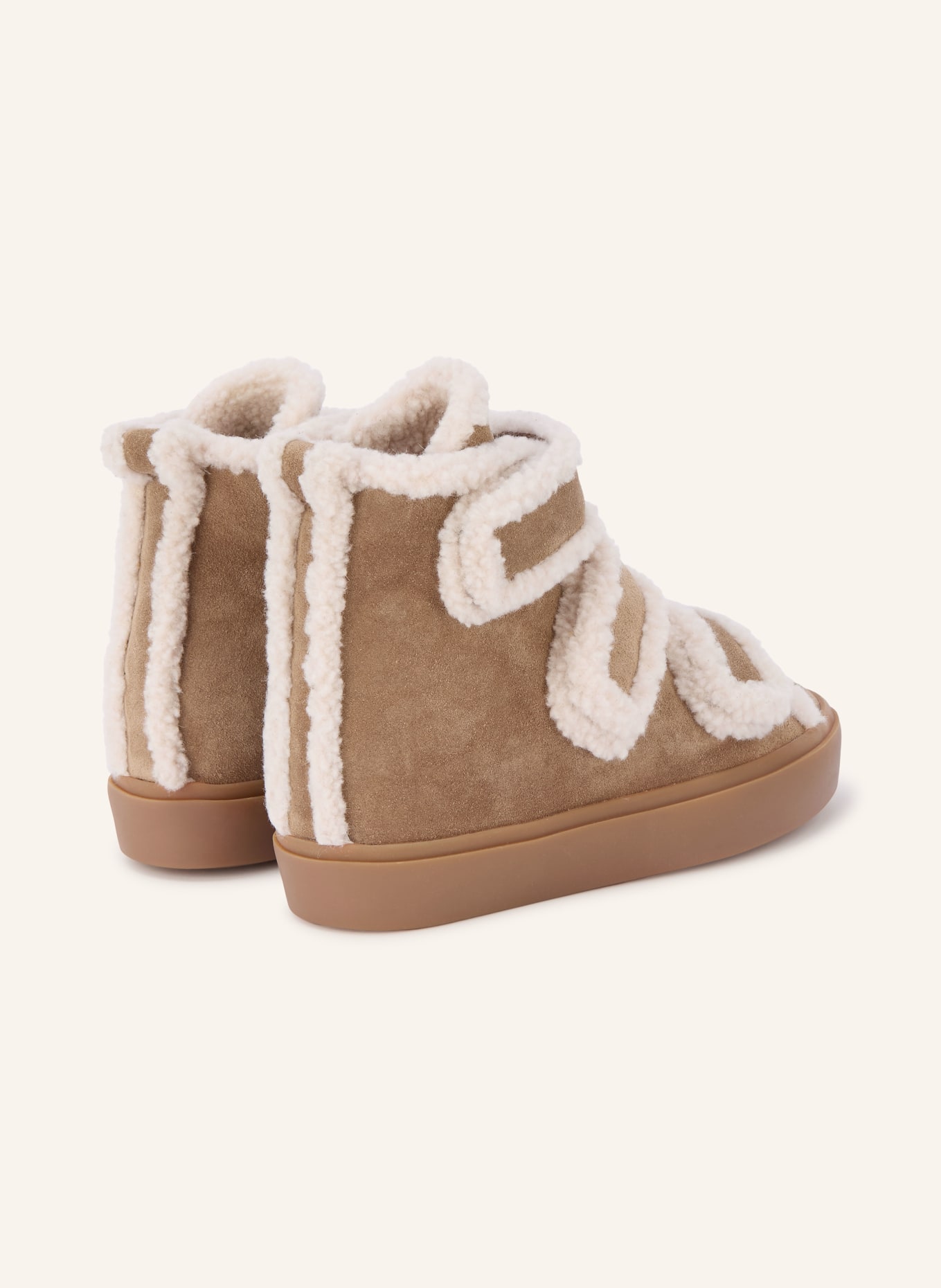 INUIKII Hightop-Sneaker SHEARLING VELCRO WEDGE: BEIGE / CREME
