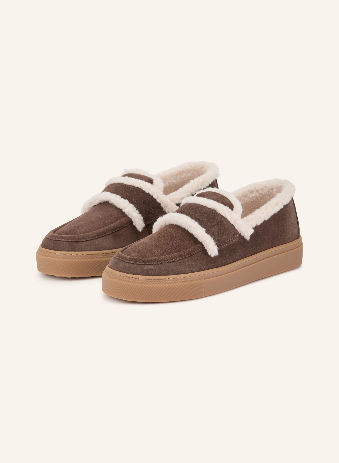 INUIKII Loafers: MARRON FONCÉ / CRÈME