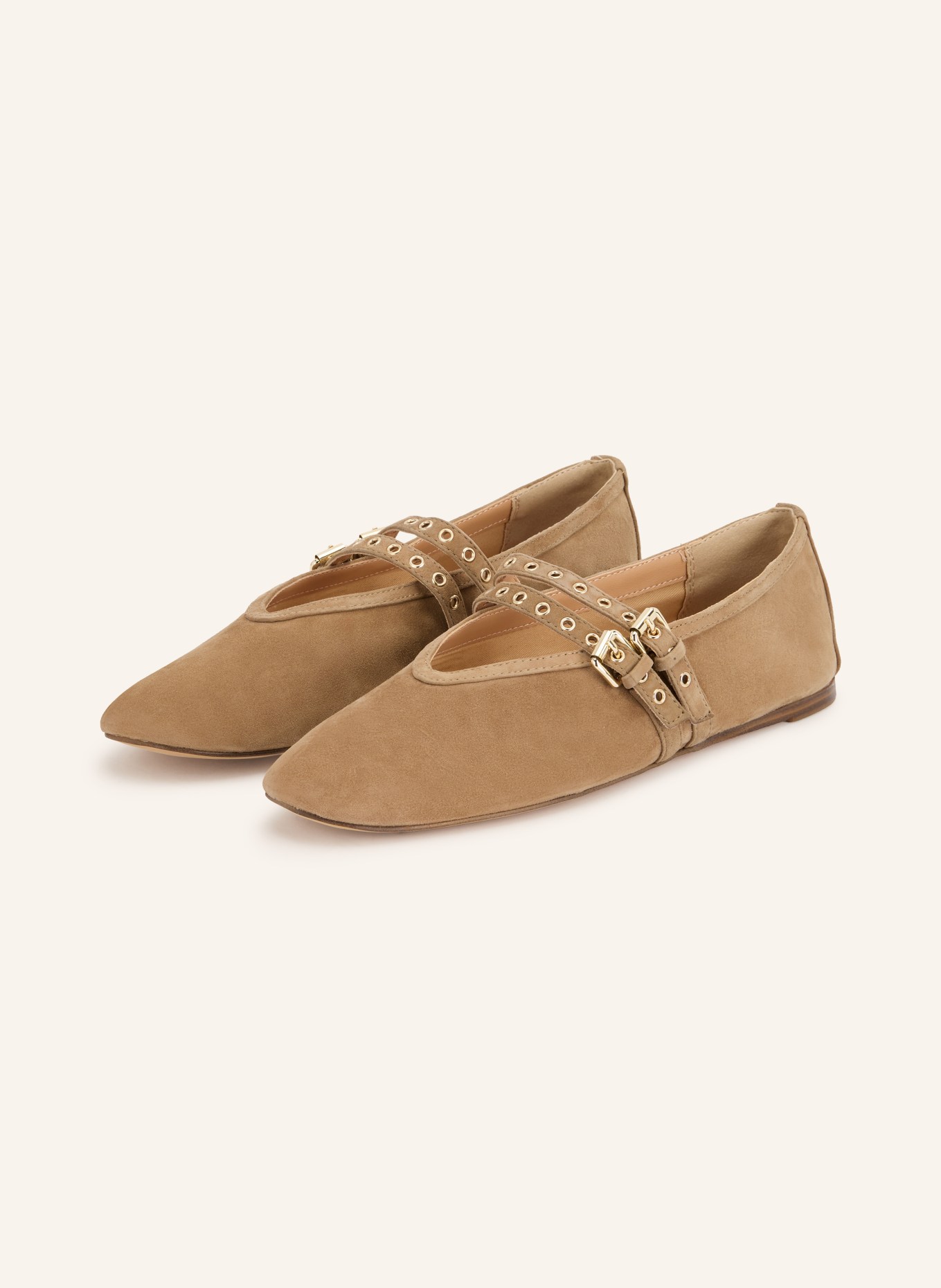 STEVE MADDEN Baleriny w stylu Mary Jane LYDIA: BEŻOWY / ZŁOTY