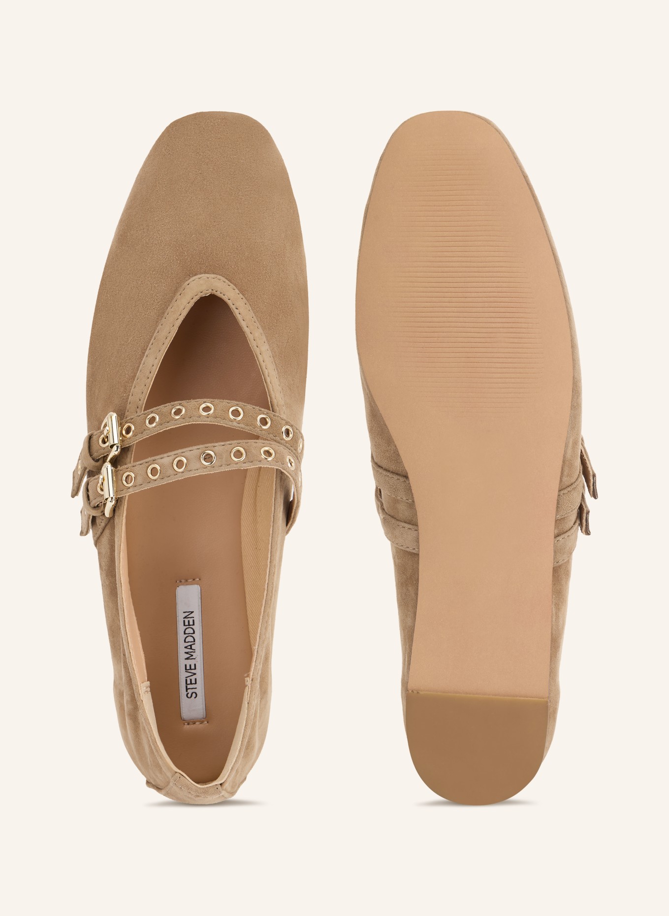 STEVE MADDEN Baleriny w stylu Mary Jane LYDIA: BEŻOWY / ZŁOTY