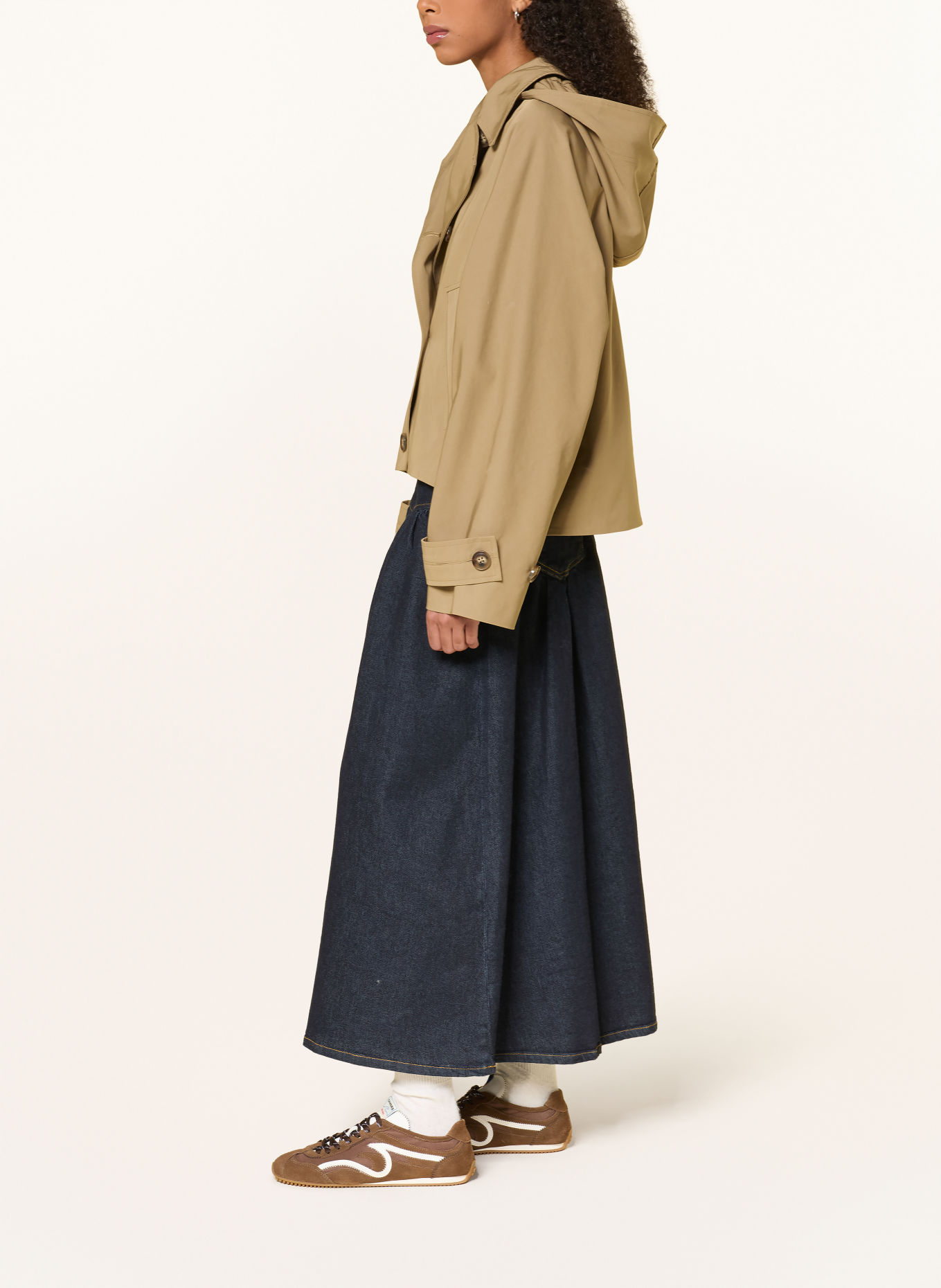 MRS & HUGS Trench coat jacket: LIGHT BROWN