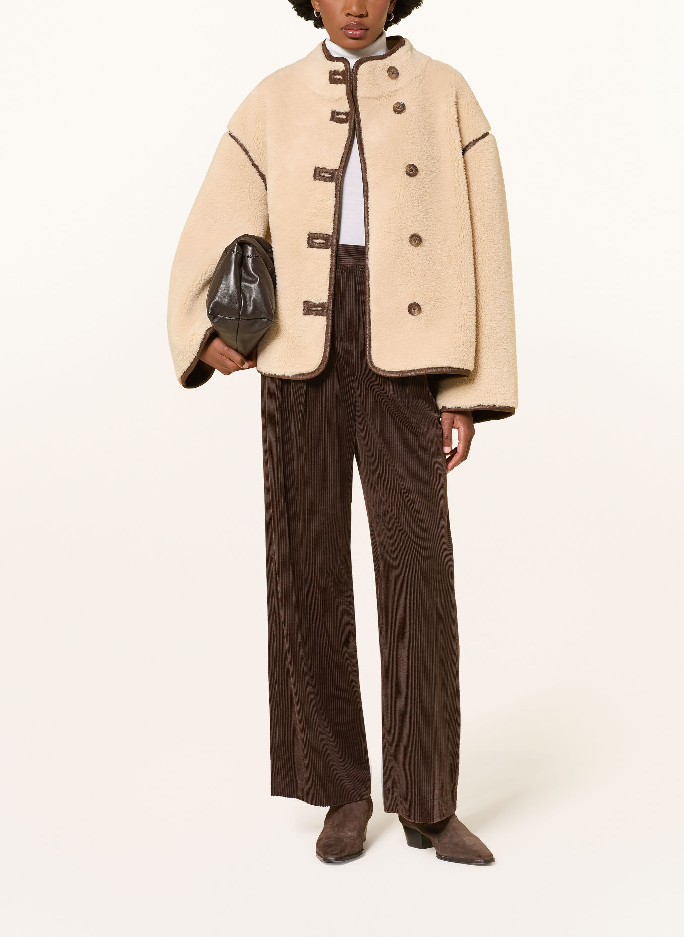 MRS & HUGS Jas van teddybont: BEIGE / MARRON FONCÉ