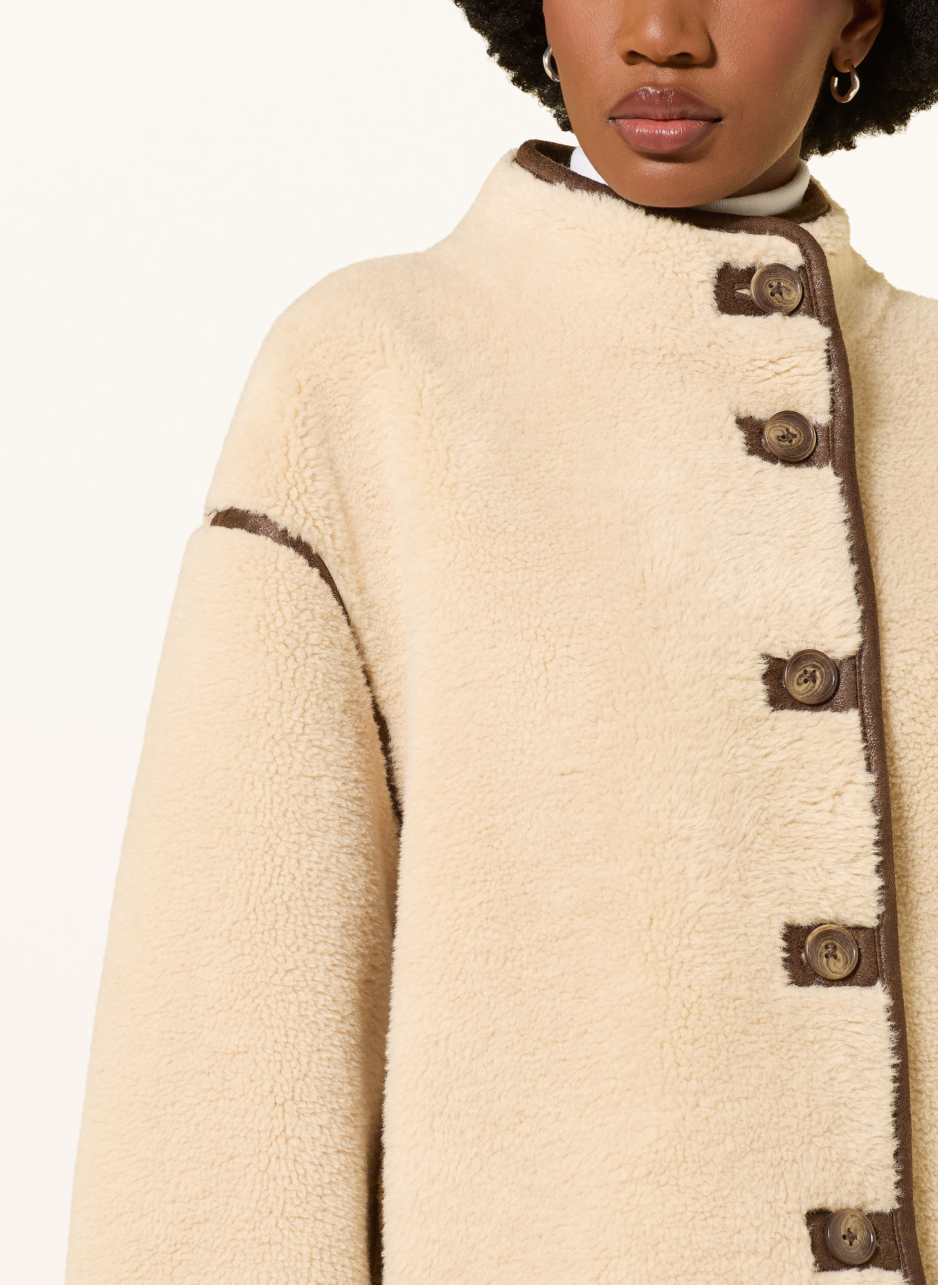 MRS & HUGS Jas van teddybont: BEIGE / MARRON FONCÉ