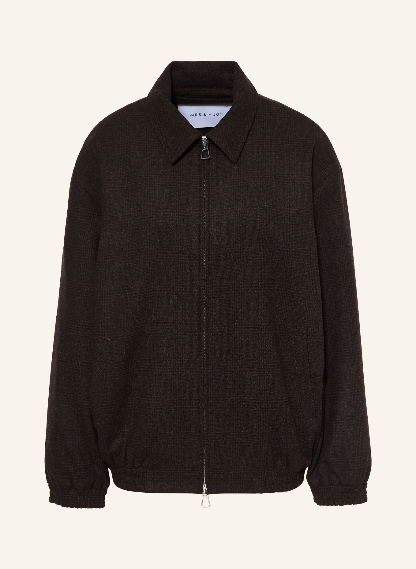 MRS & HUGS Overshirt: BLACK / DARK BROWN