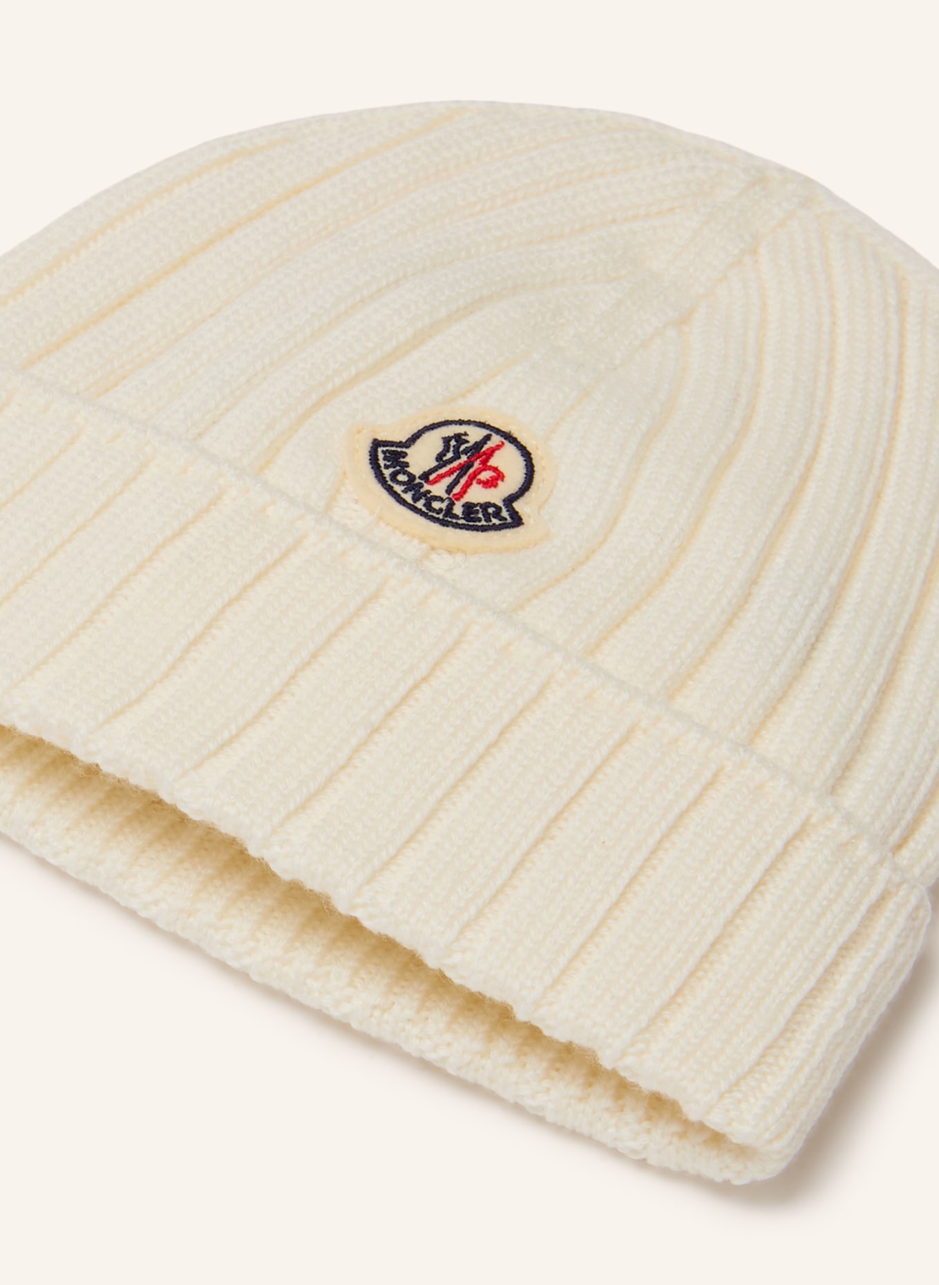 MONCLER enfant Muts: CRÈME / ROOD / DONKERBLAUW