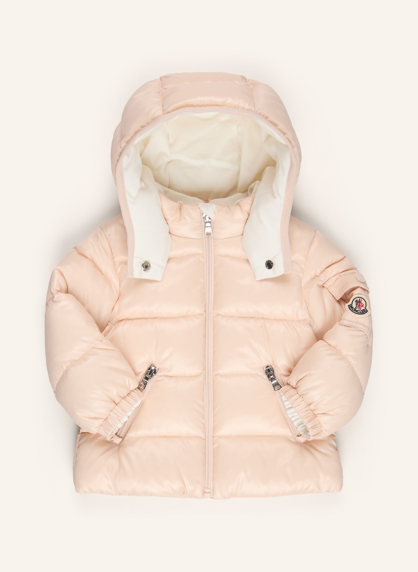 MONCLER enfant Doudoune BADY à capuche amovible: ROSE CLAIR