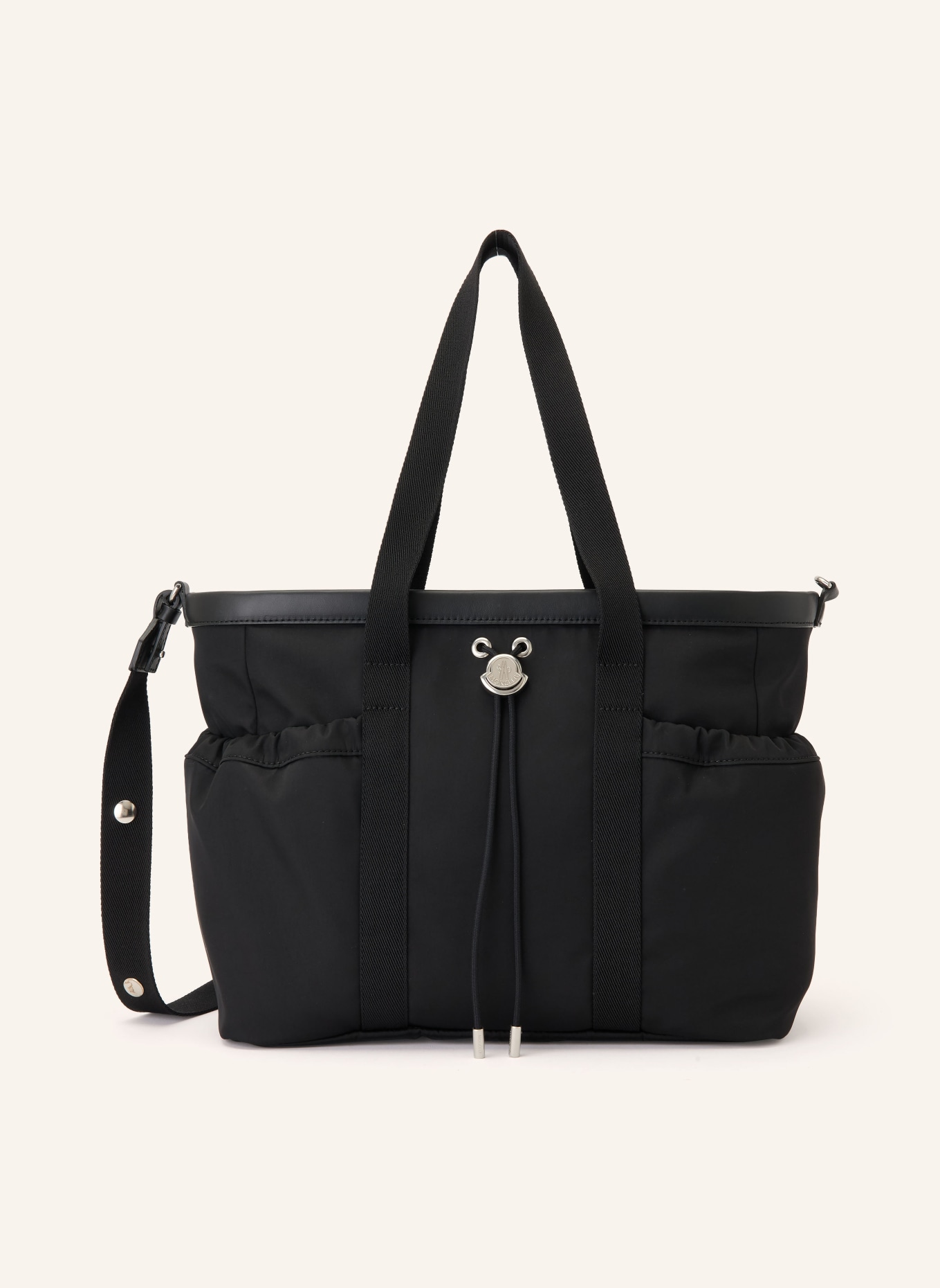 MONCLER enfant Wickeltasche: SCHWARZ / SILBER