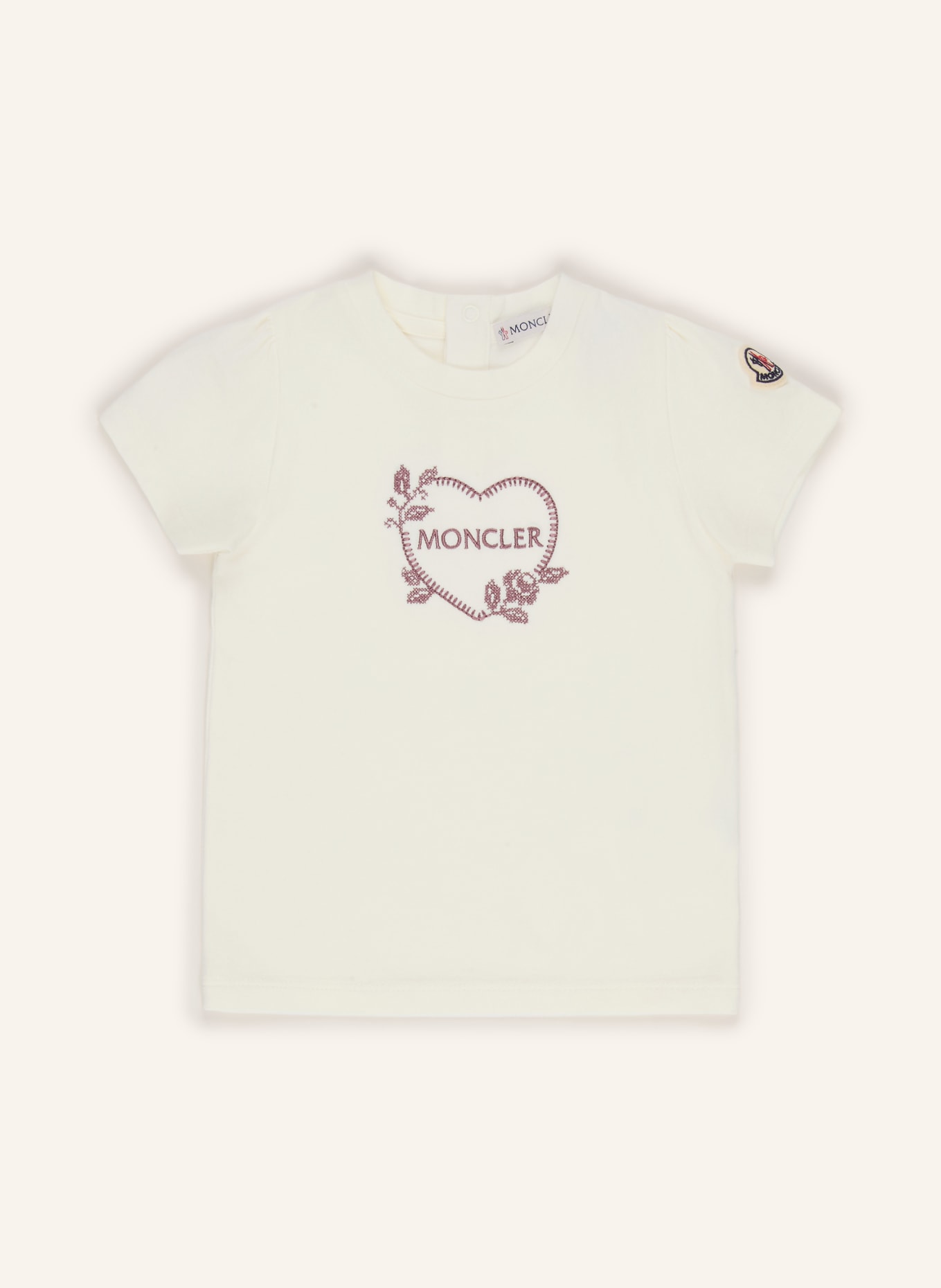 MONCLER enfant T-Shirt: ECRU / DUNKELLILA