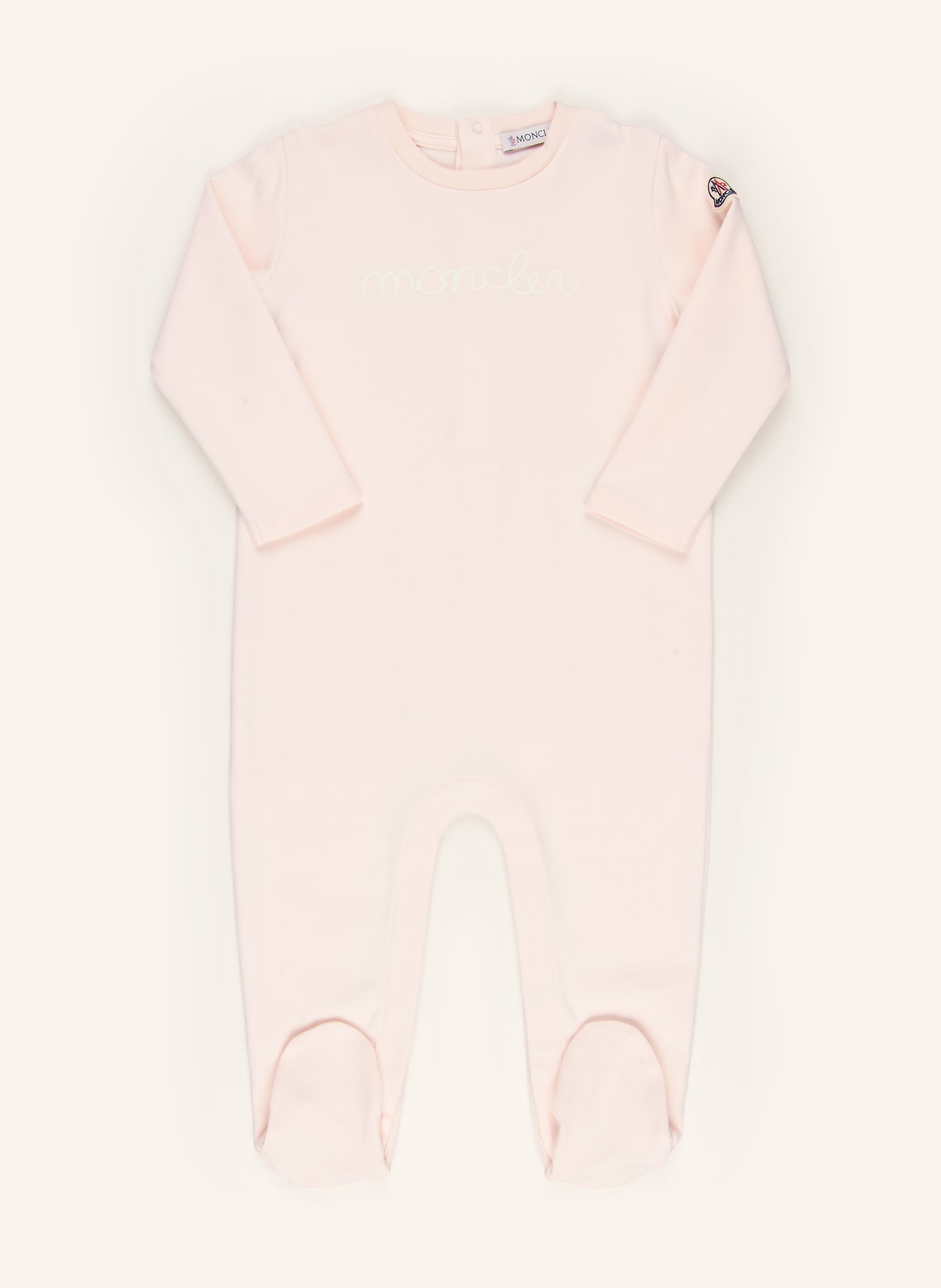 MONCLER enfant Set: Strampler und Mütze: HELLROSA / WEISS