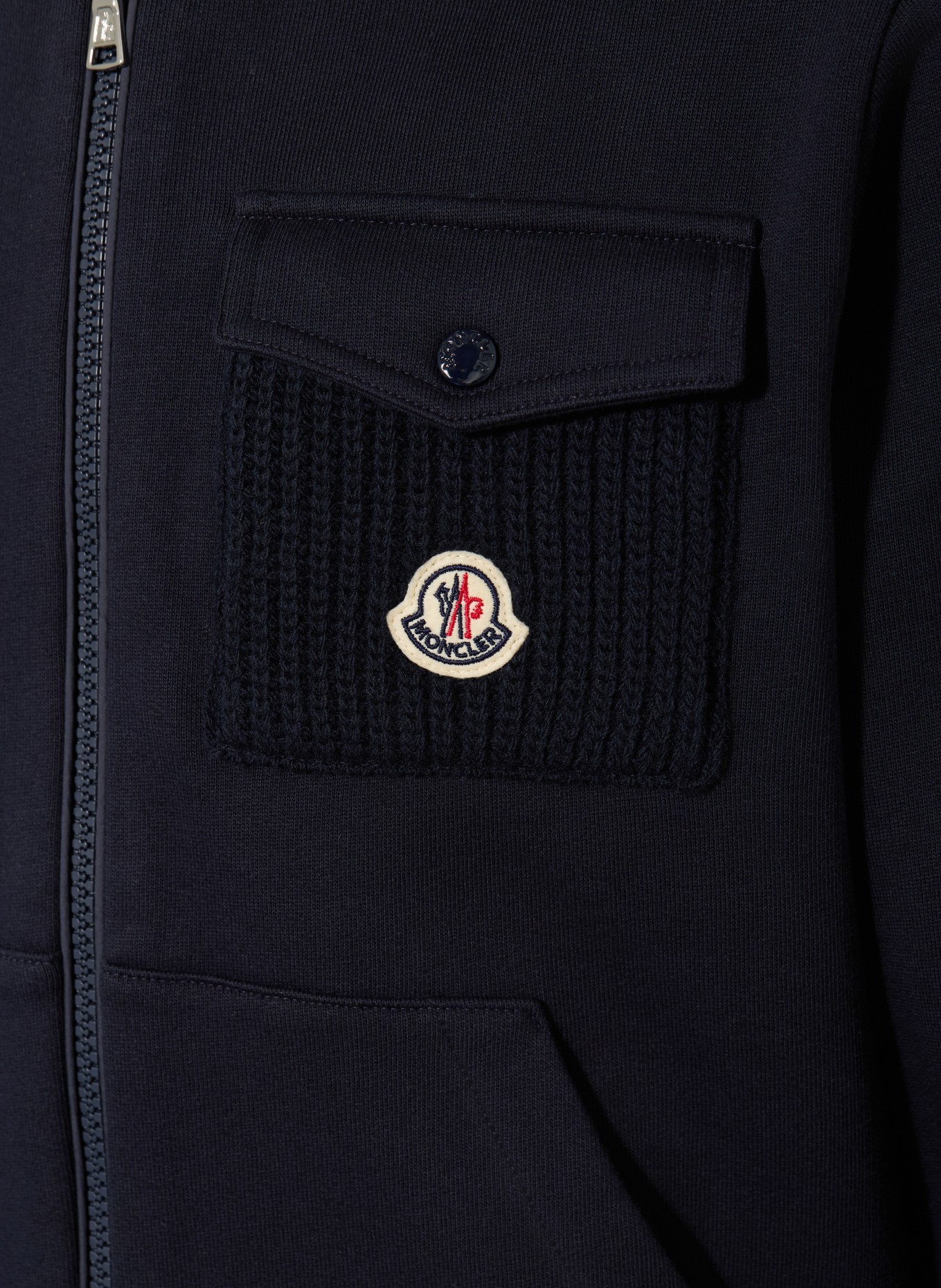 MONCLER enfant Sweat zippé: BLEU FONCÉ