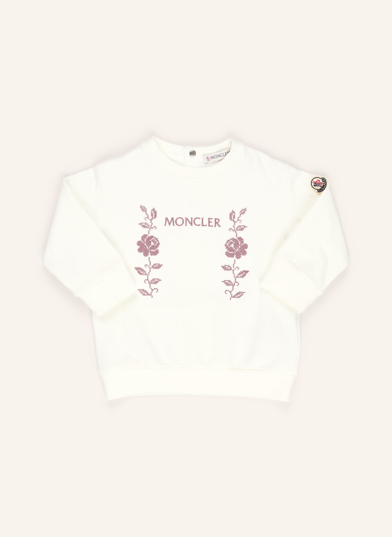 MONCLER enfant Set: Sweatshirt und Leggings: CREME / DUNKELLILA