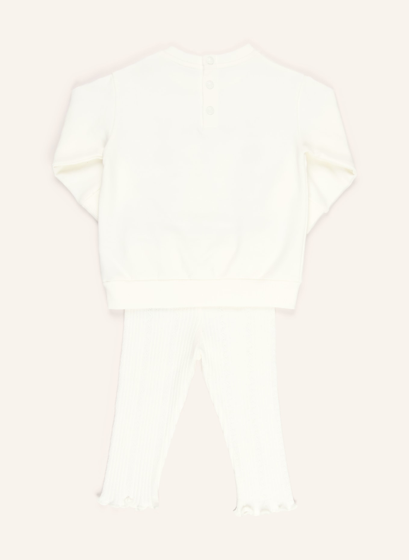 MONCLER enfant Set: Sweatshirt und Leggings: CREME / DUNKELLILA