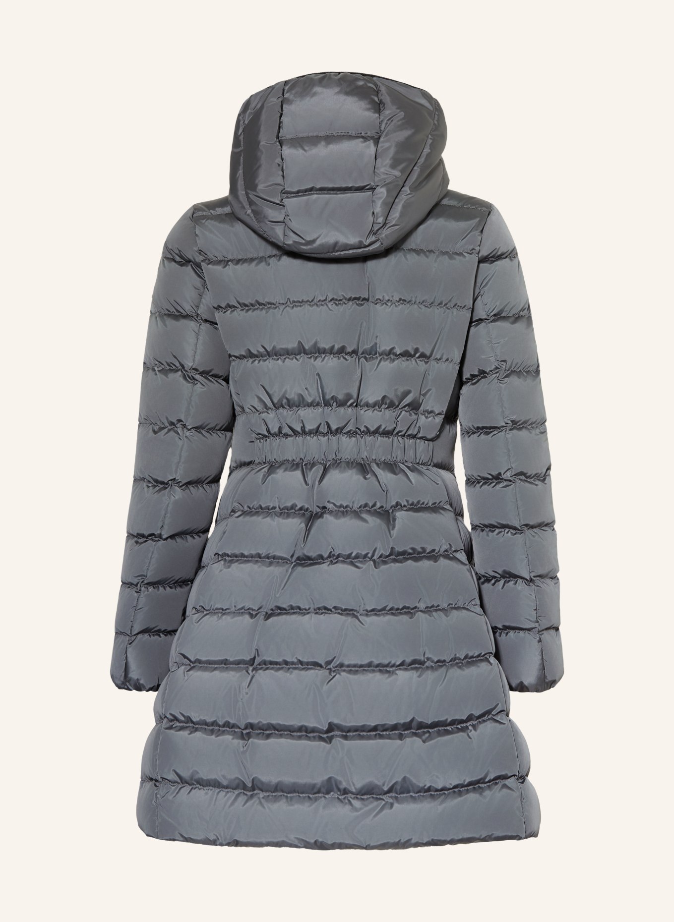 MONCLER enfant Doudoune longue avec capuche amovible: GRIS FONCÉ