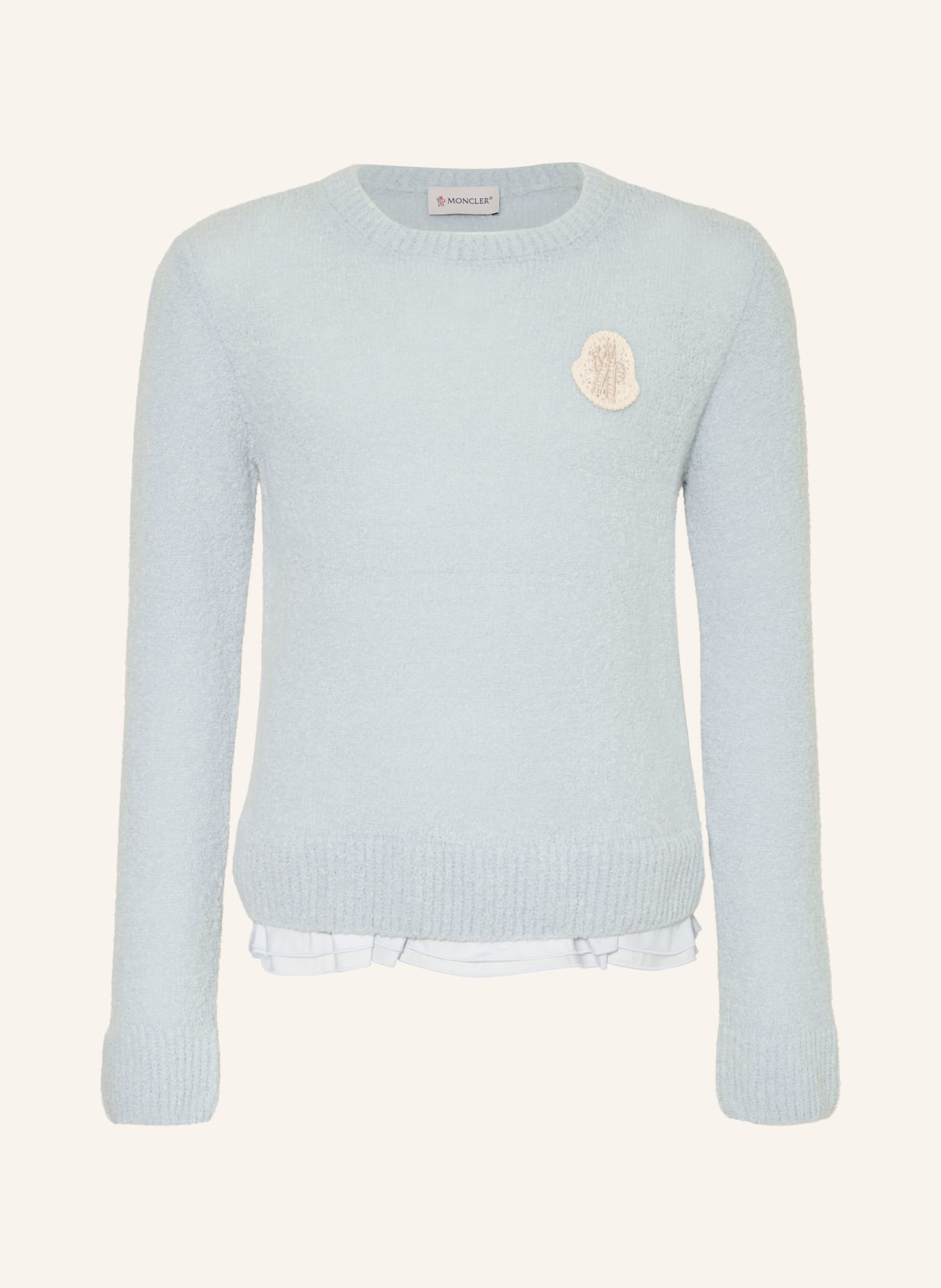 MONCLER enfant Pullover mit Rüschen: HELLBLAU